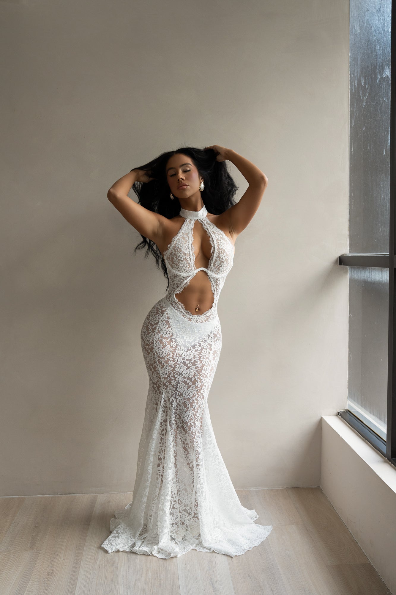Eternal Muse Lace Maxi dress White