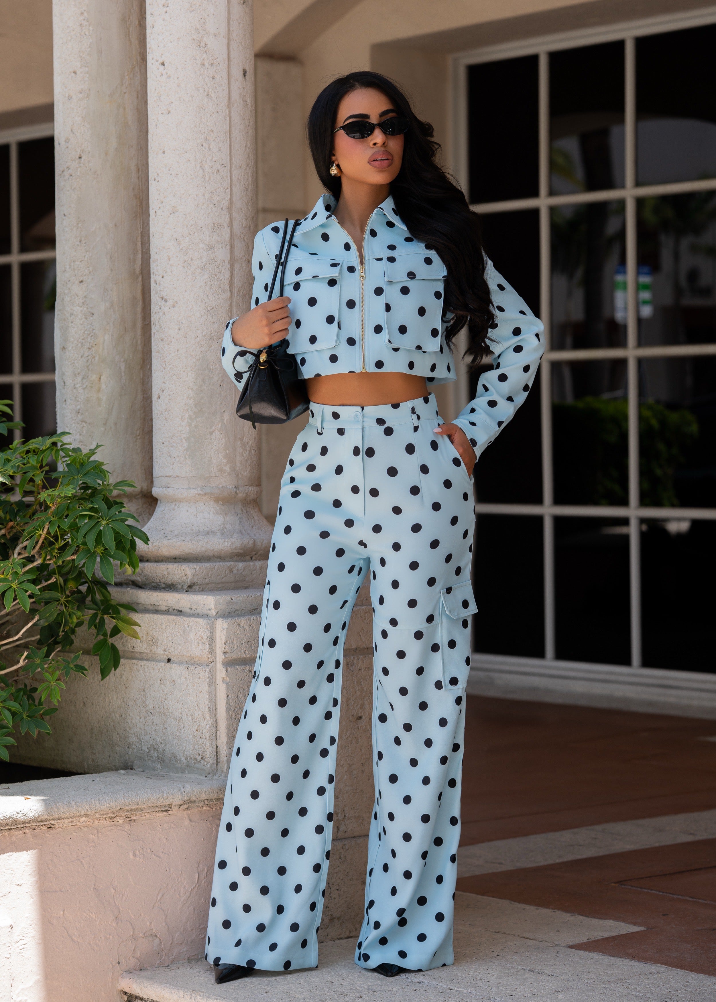 Parisian Mischief Pant Set Blue