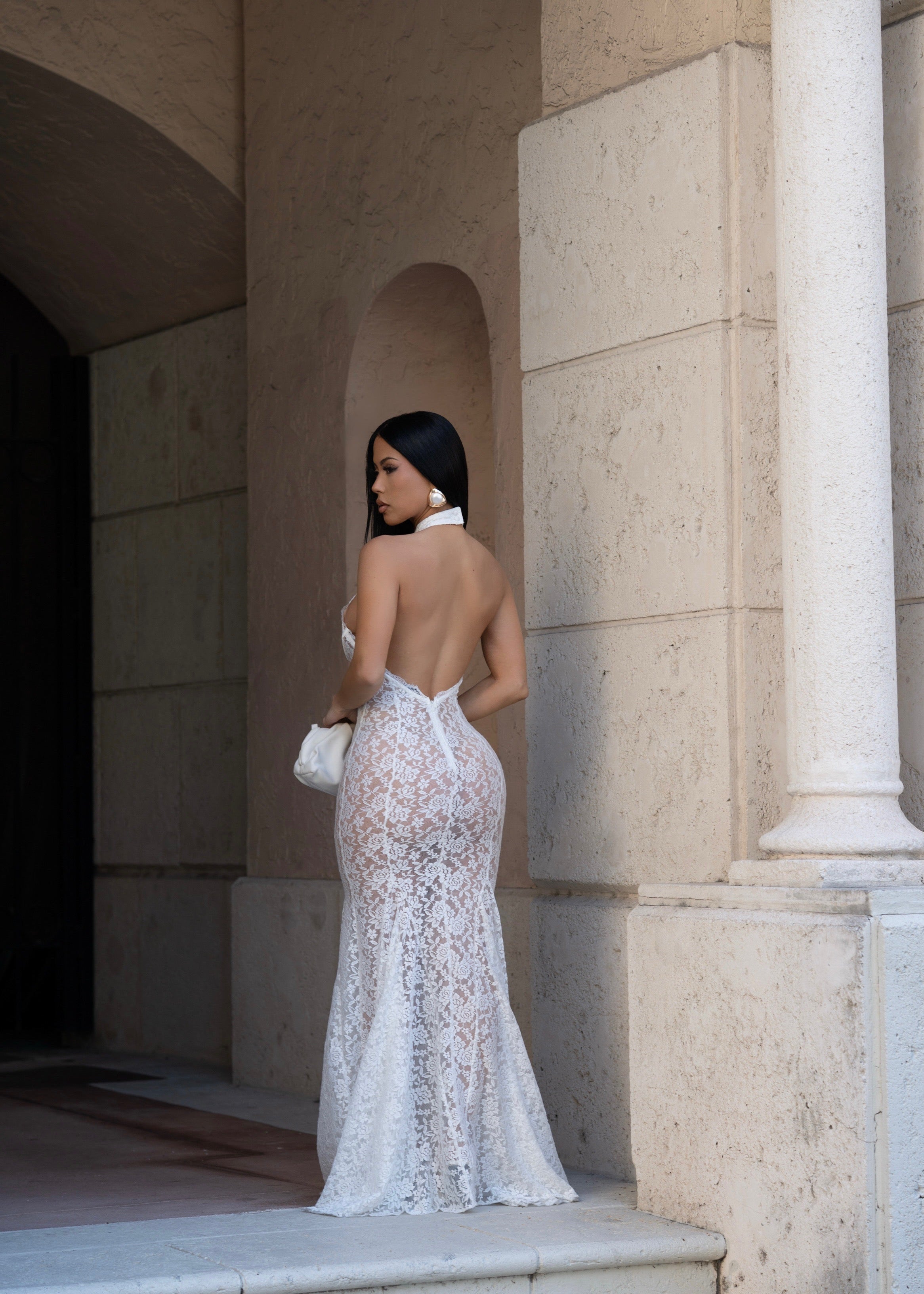 Eternal Muse Lace Maxi dress White