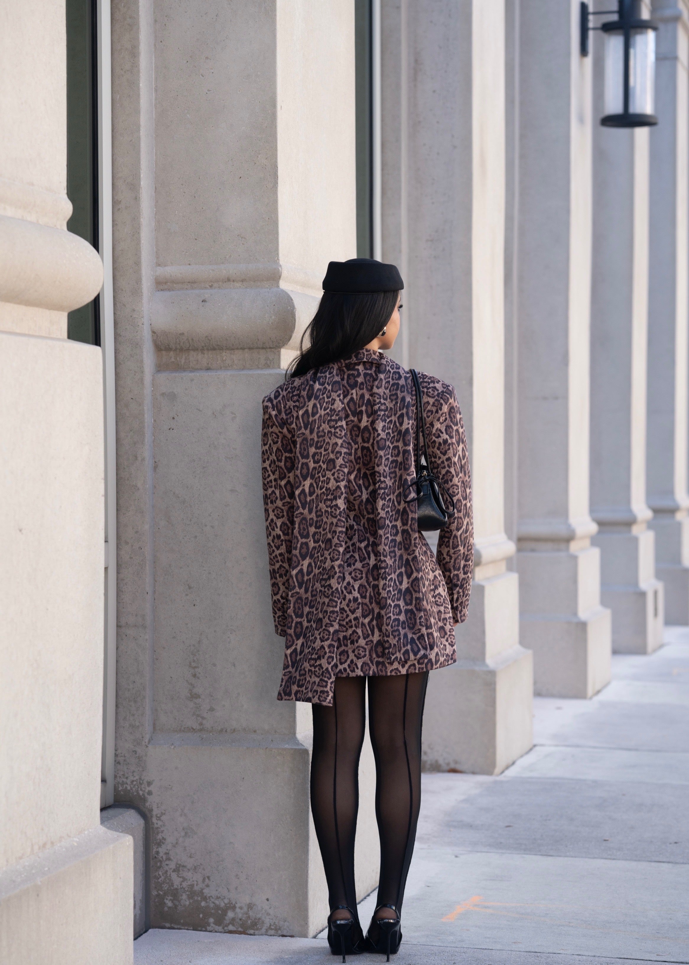 Power Instinct Leopard Mini Dress Brown