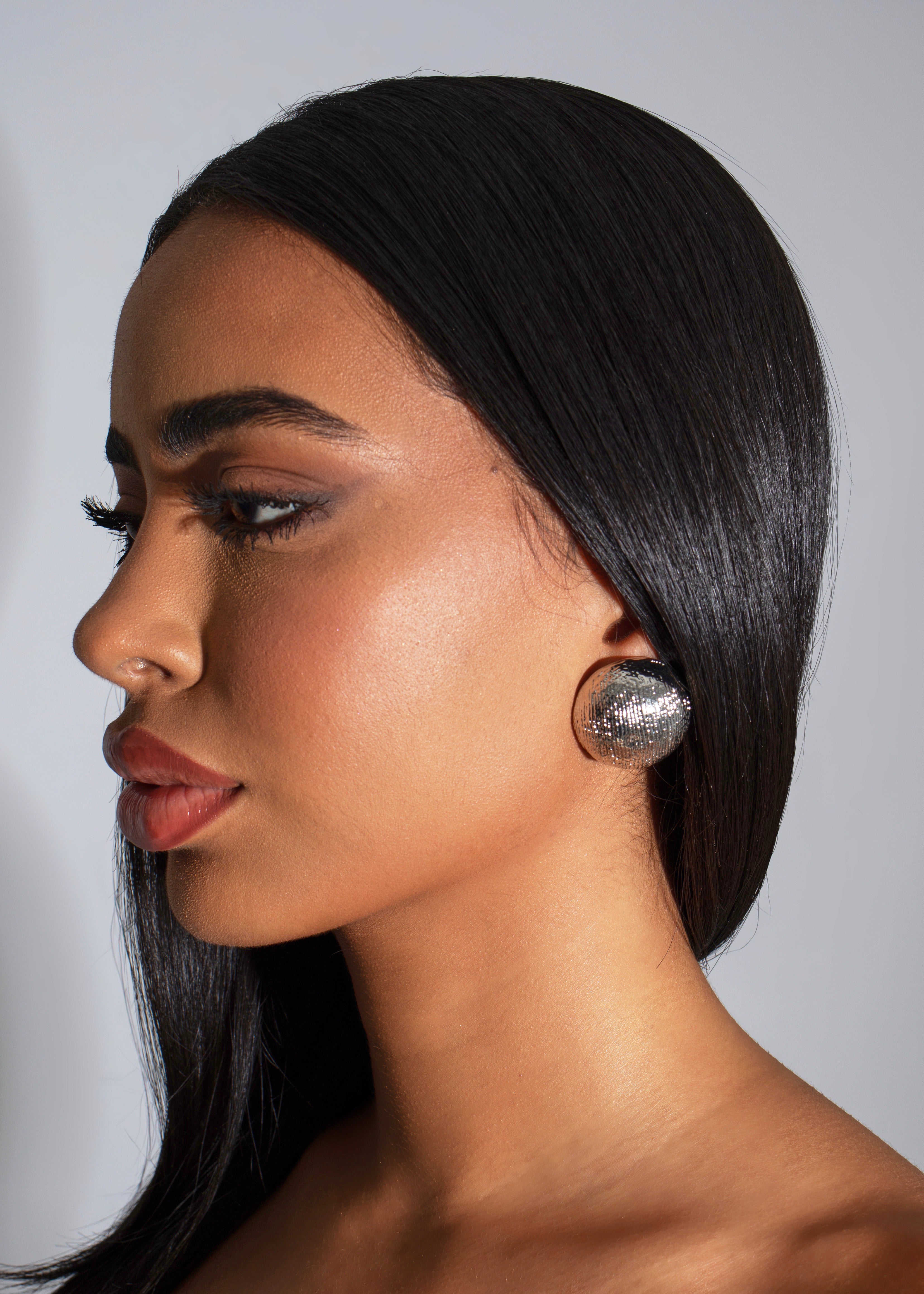 Radiance Dome Earrings Silver