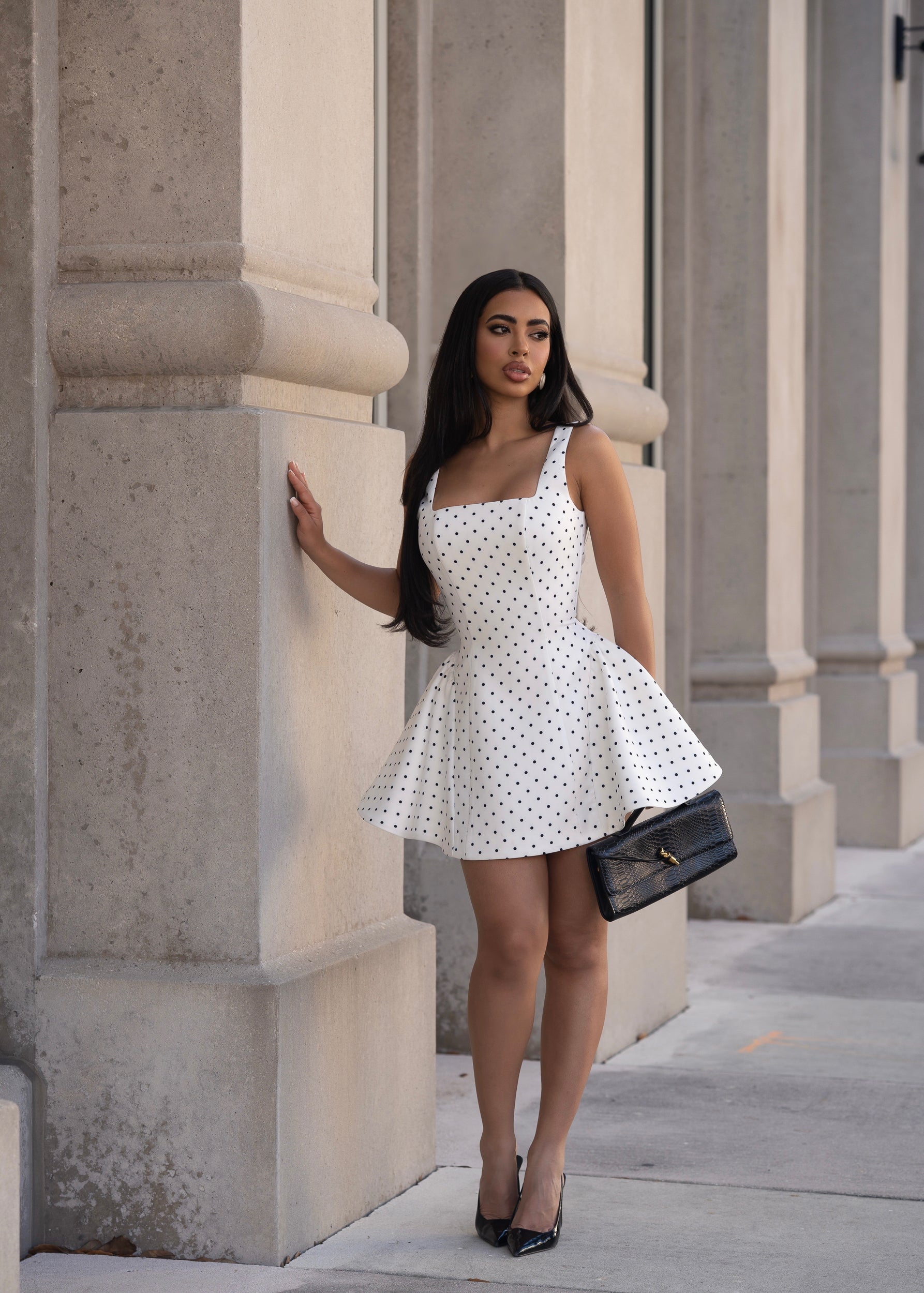 Petite Maison Polka Dot Mini Dress White