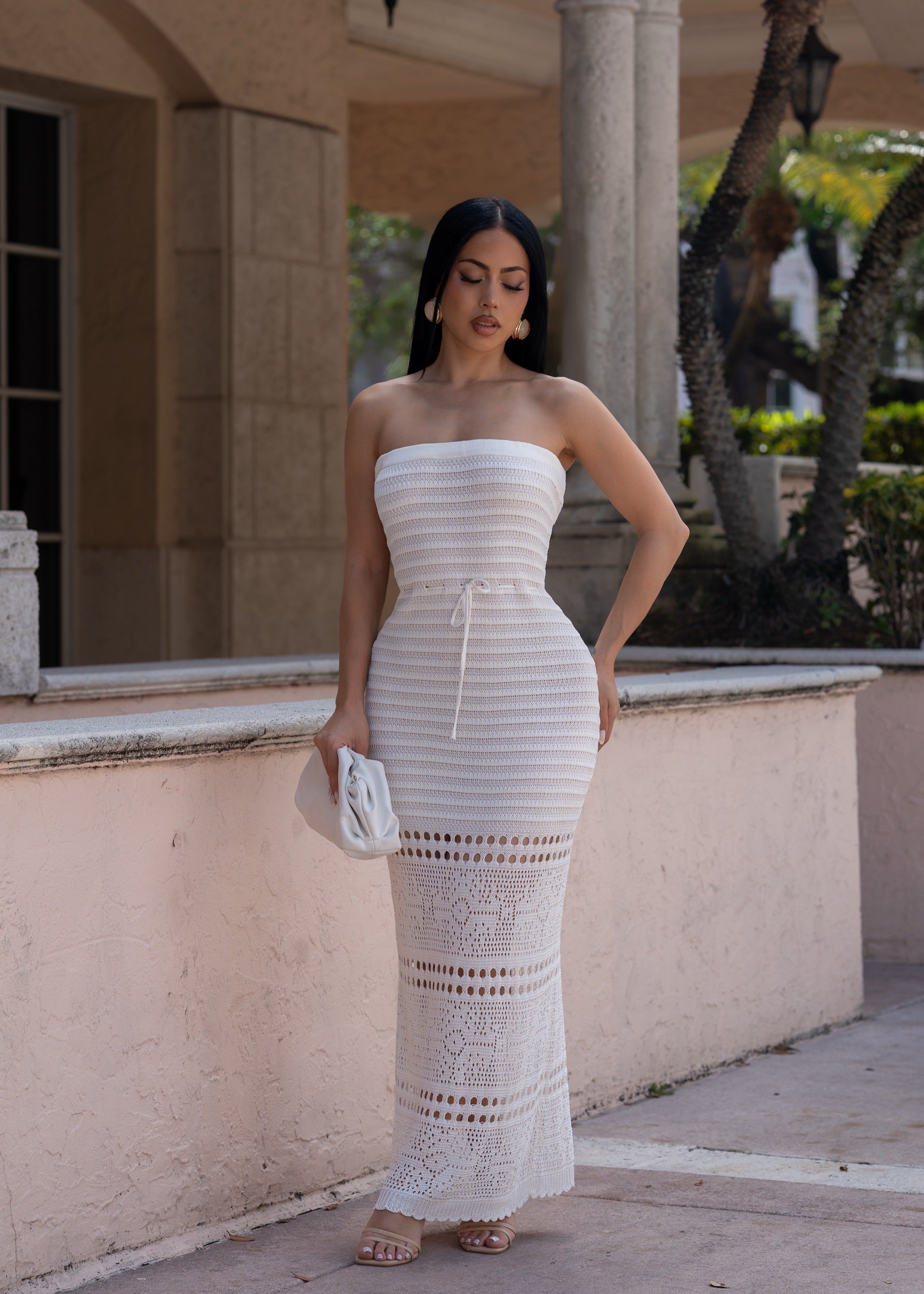 Sunseeker Knit Maxi Dress White