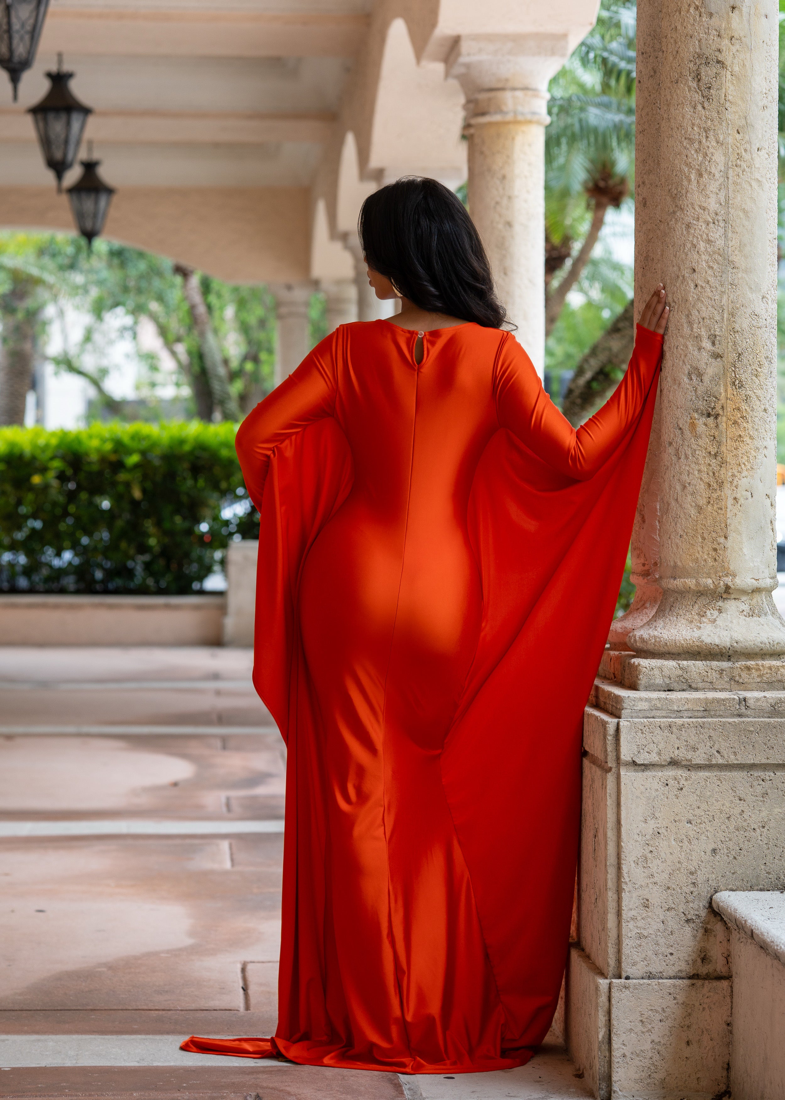 Fluid Elegance Maxi Dress Orange