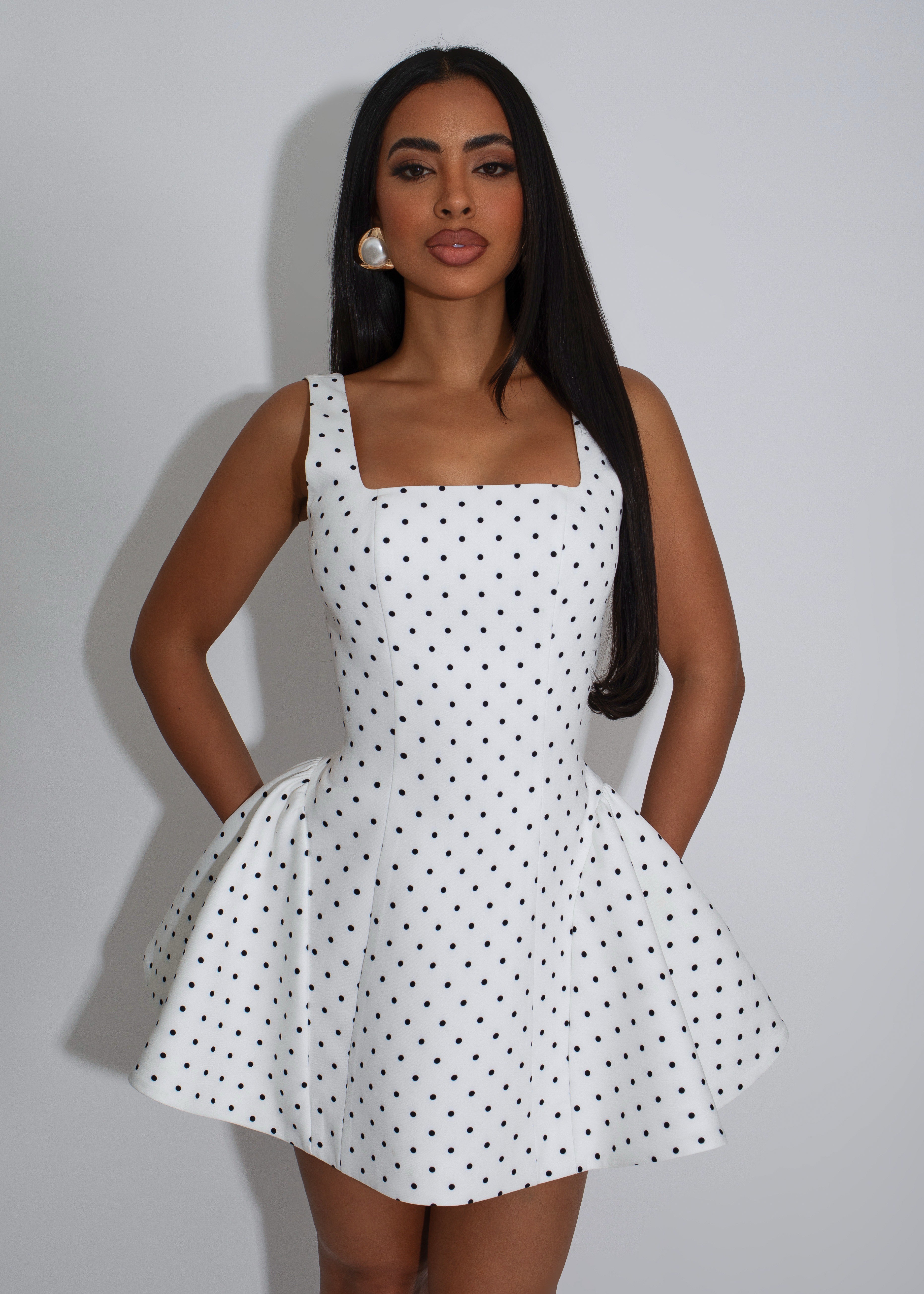 Petite Maison Polka Dot Mini Dress White