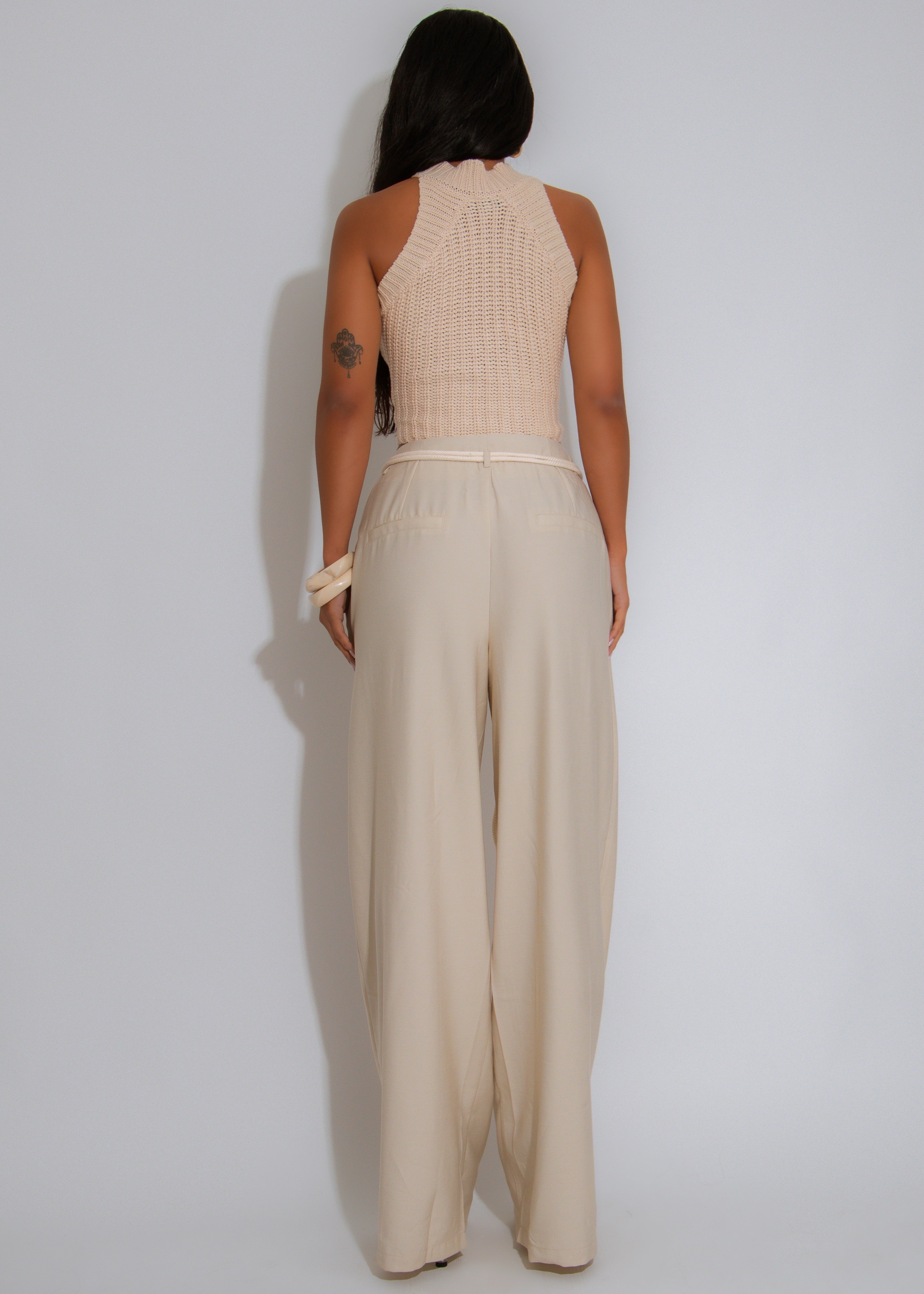 Bloom Bound Floral Crochet Crop Top Nude