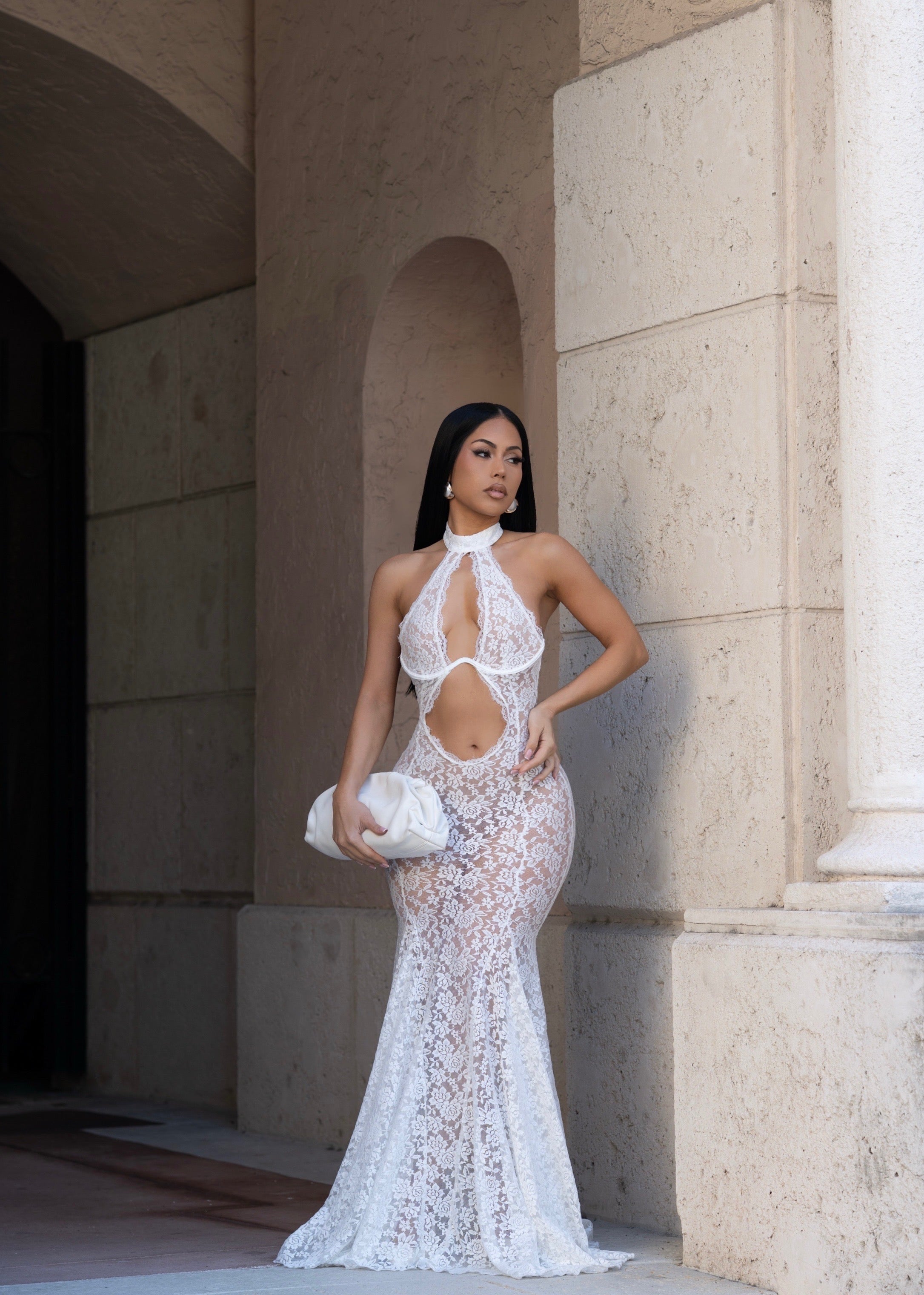 Eternal Muse Lace Maxi dress White