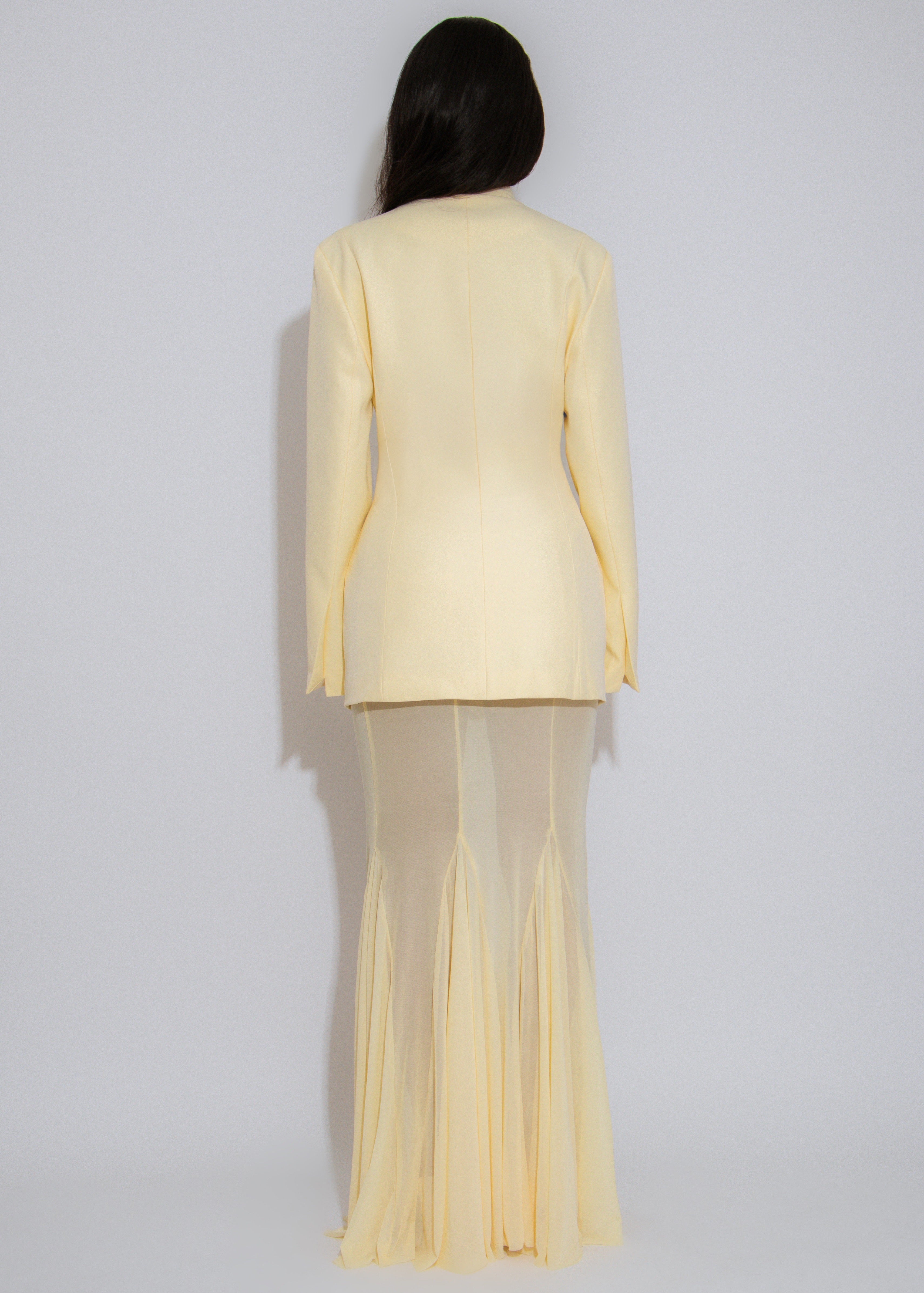 Luxe Layers Mesh Skirt Set Yellow