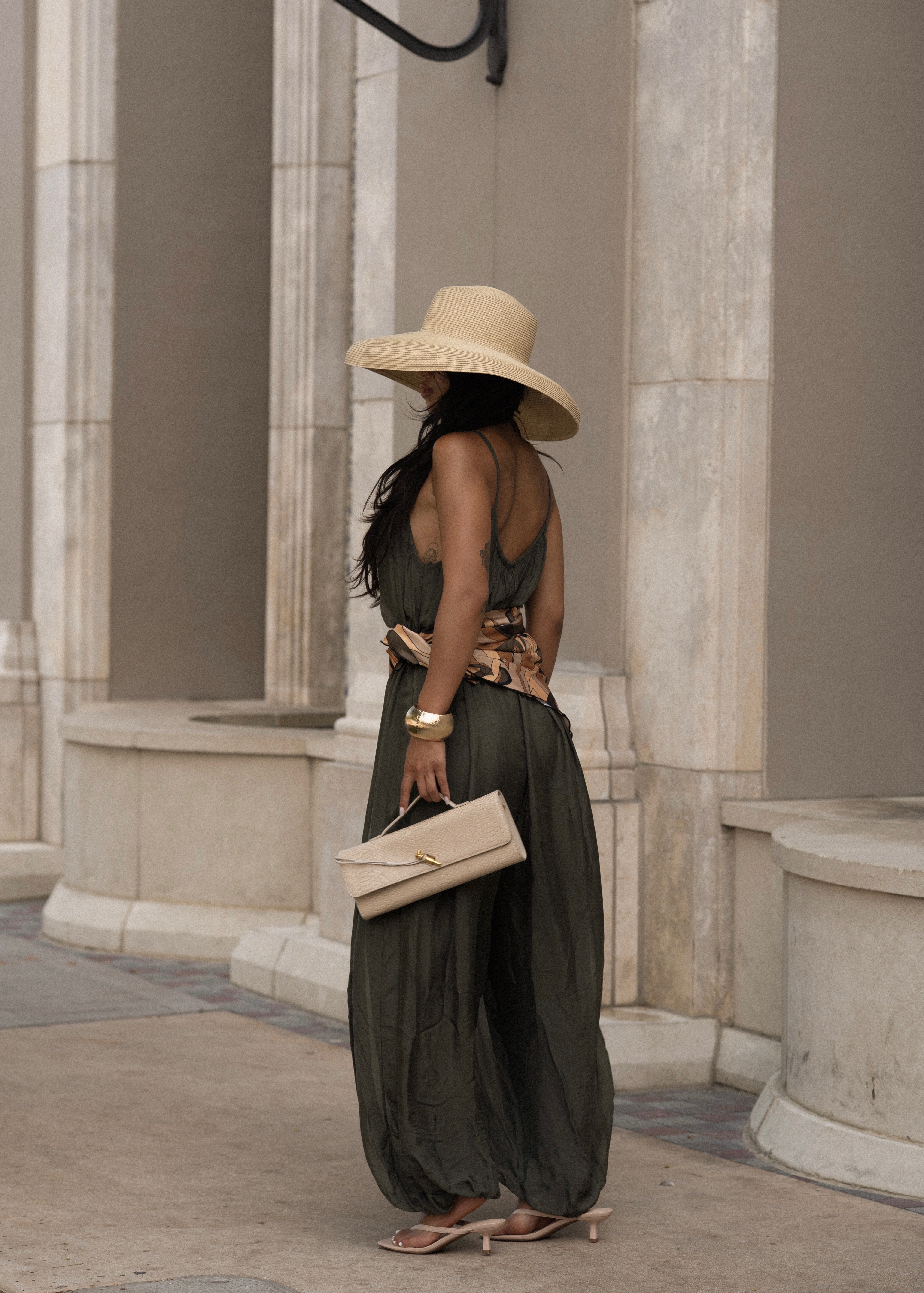 Effortless Essence Ruched Jumpsuit Green