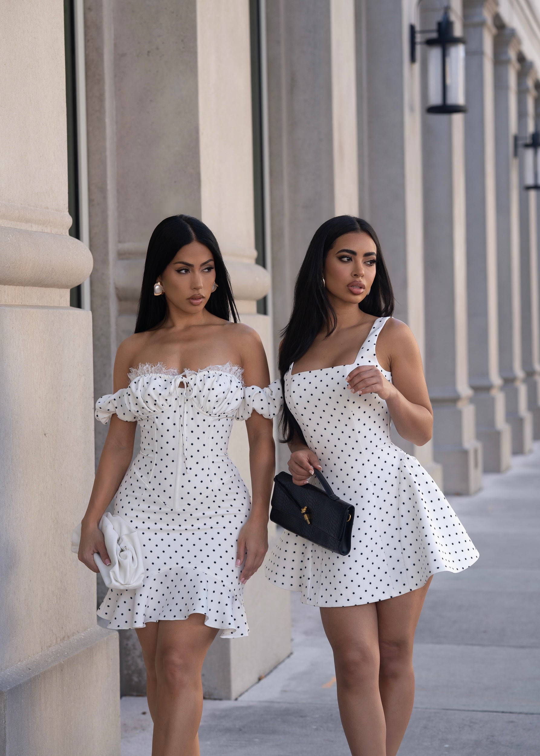 Petite Maison Polka Dot Mini Dress White