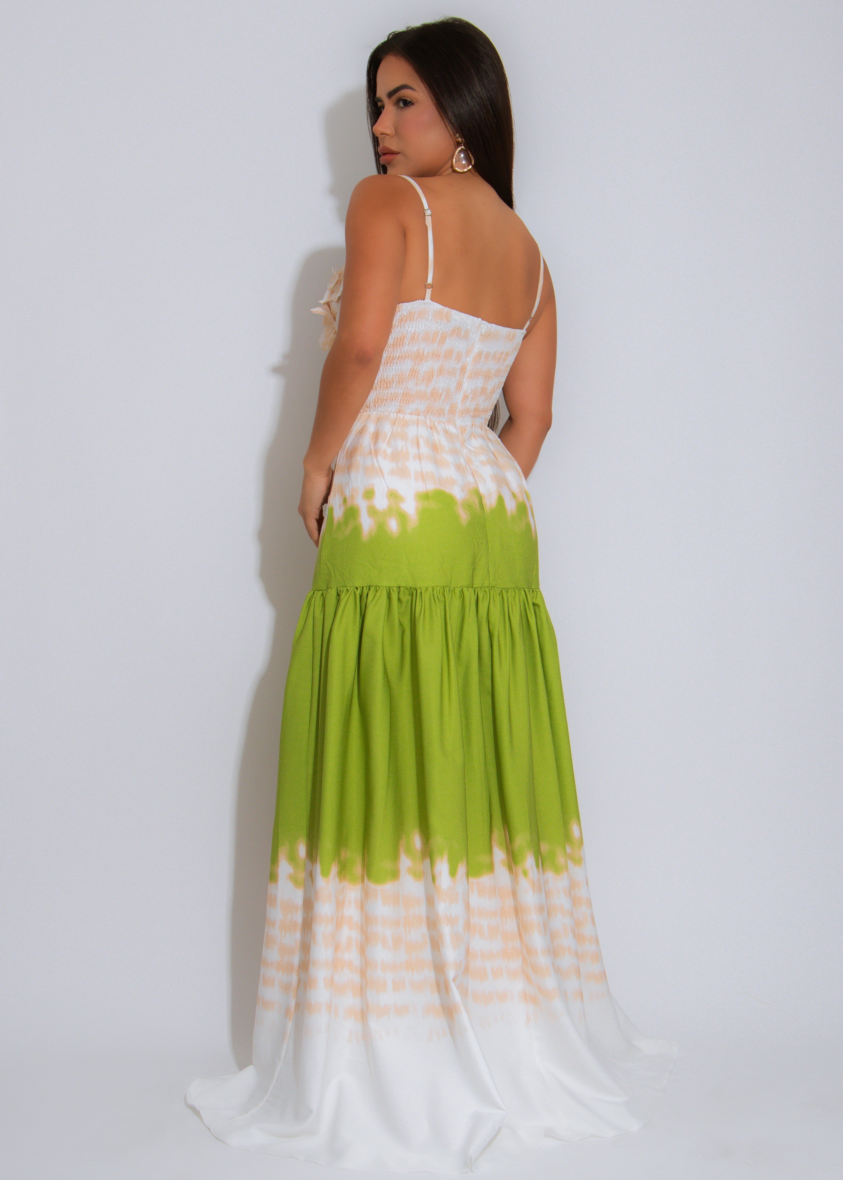 The Capri Blossom Maxi Dress Green