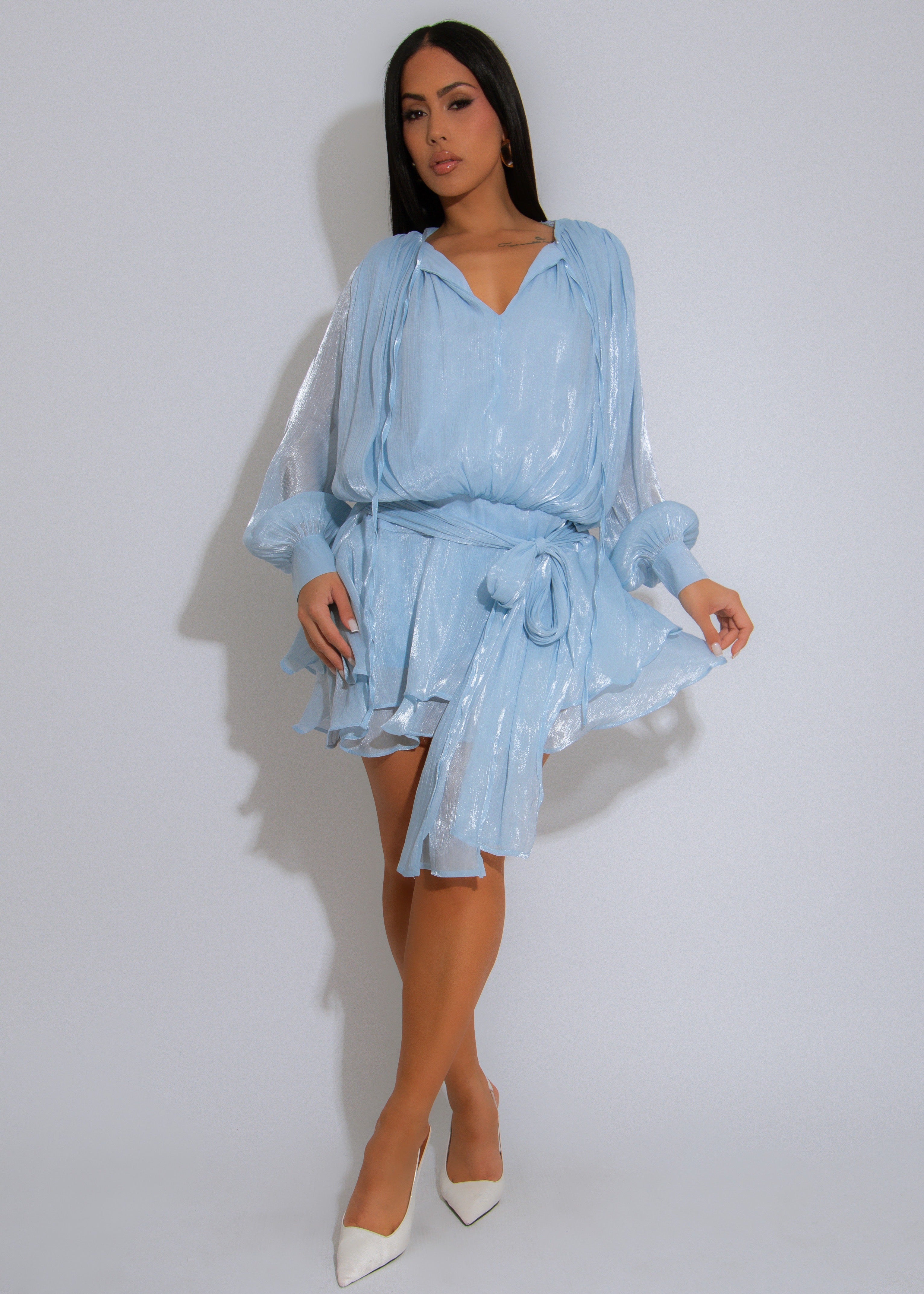 Blush Drift Mini Dress Blue