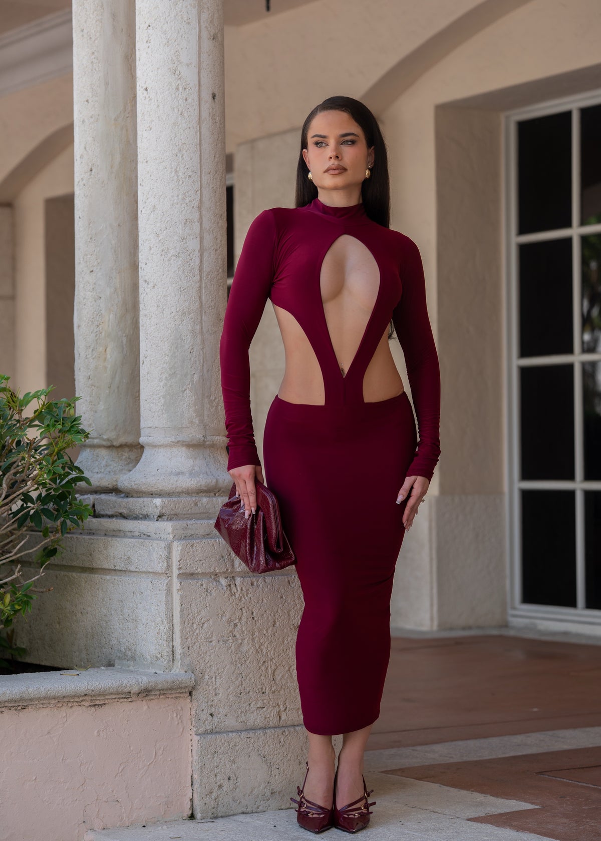 Beautiful Sin Midi Dress Red