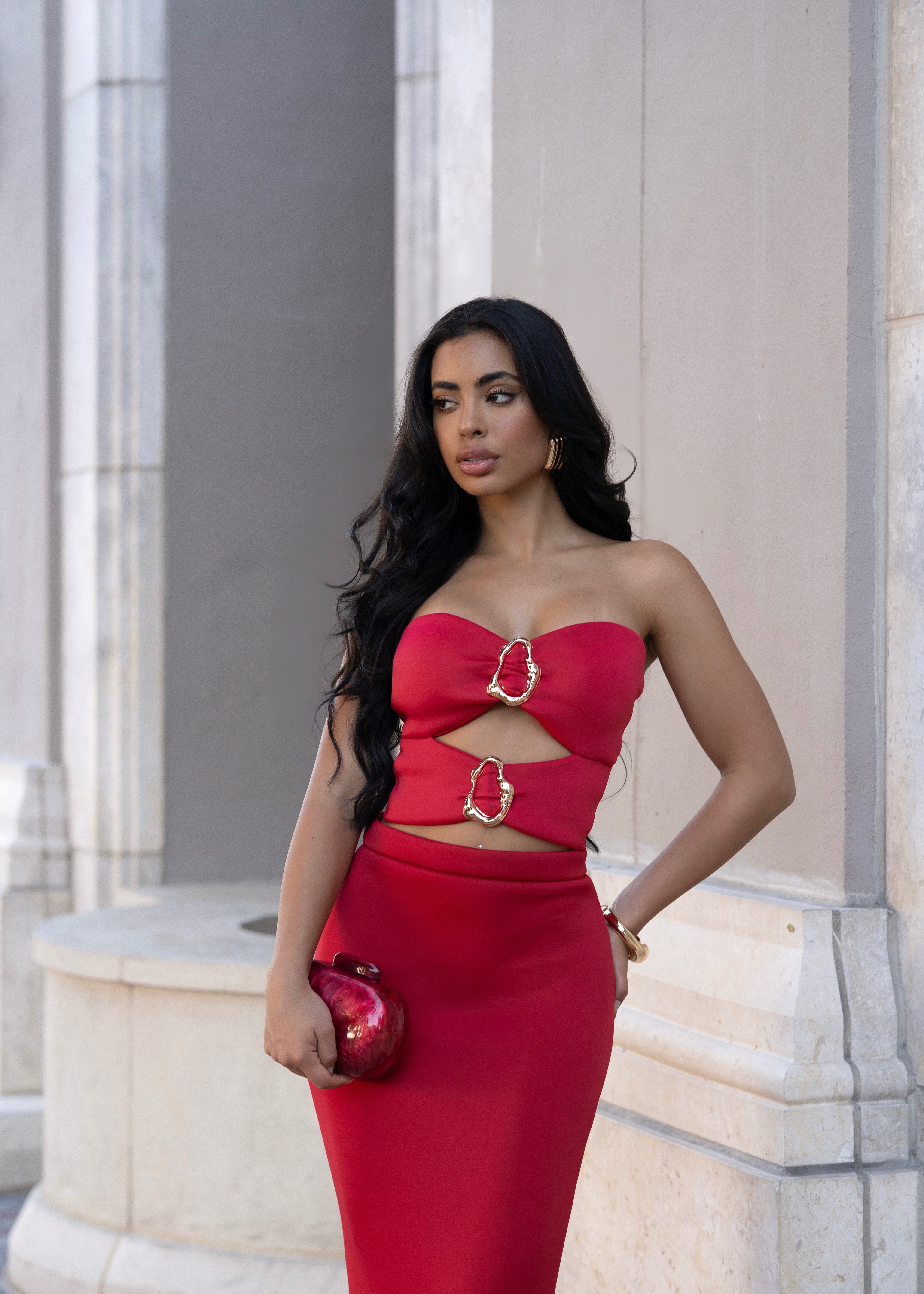 Metal Muse Skirt Set Red