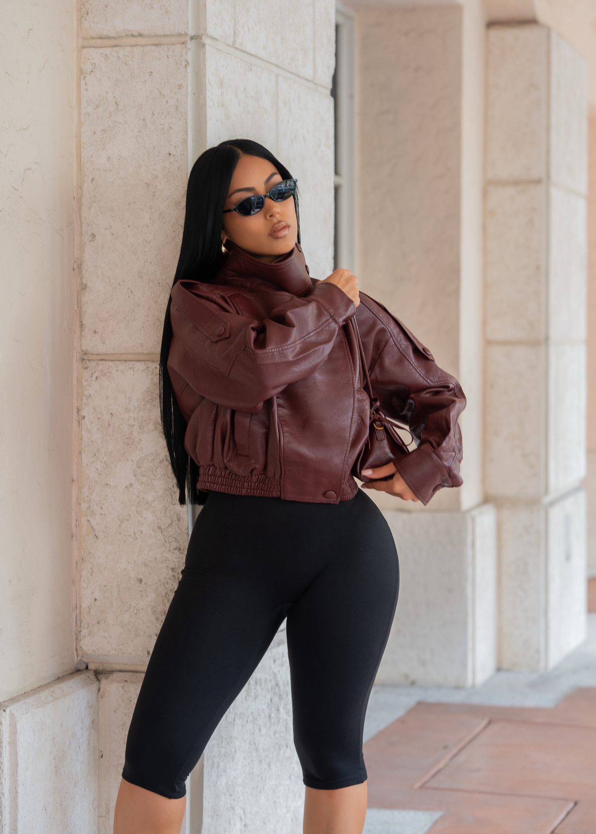 Rebel Seduction Faux Leather Jacket Red