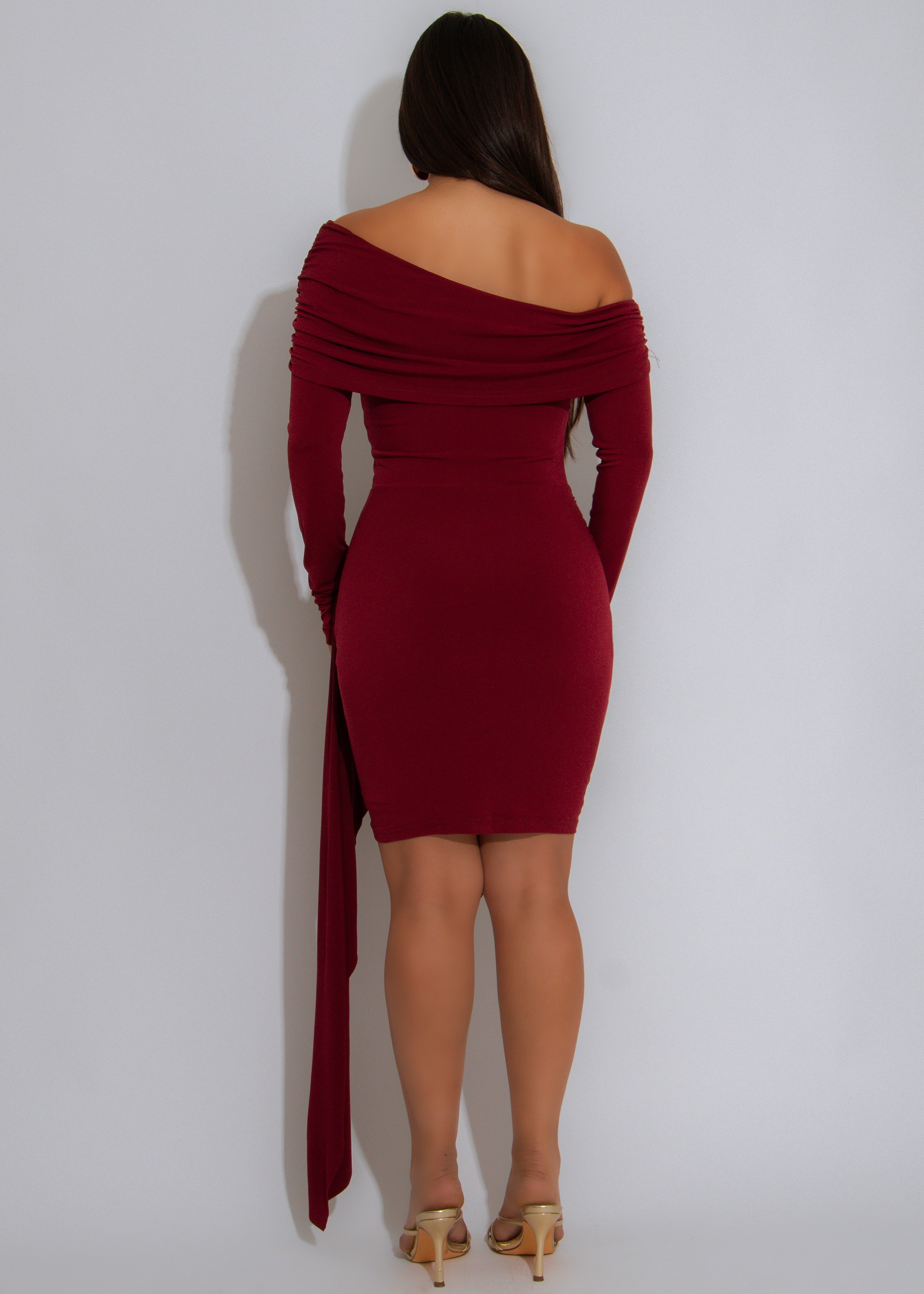 Twist of Fate Ruched Mini Dress Red