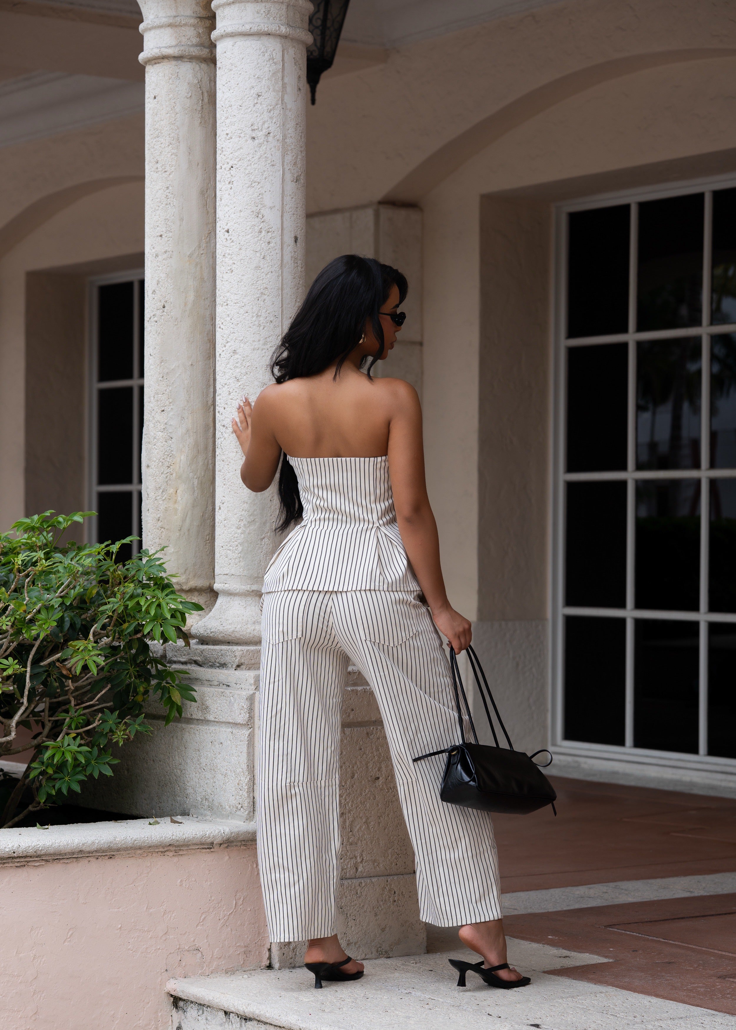 Forbidden Riviera Stripes Pant Set Nude