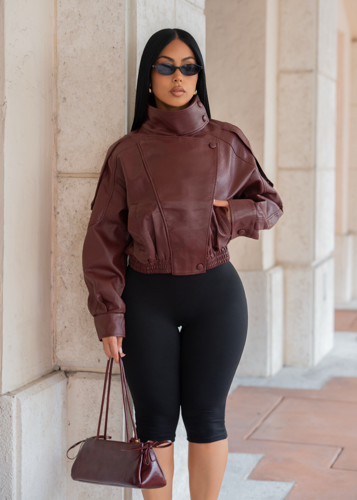 Rebel Seduction Faux Leather Jacket Red