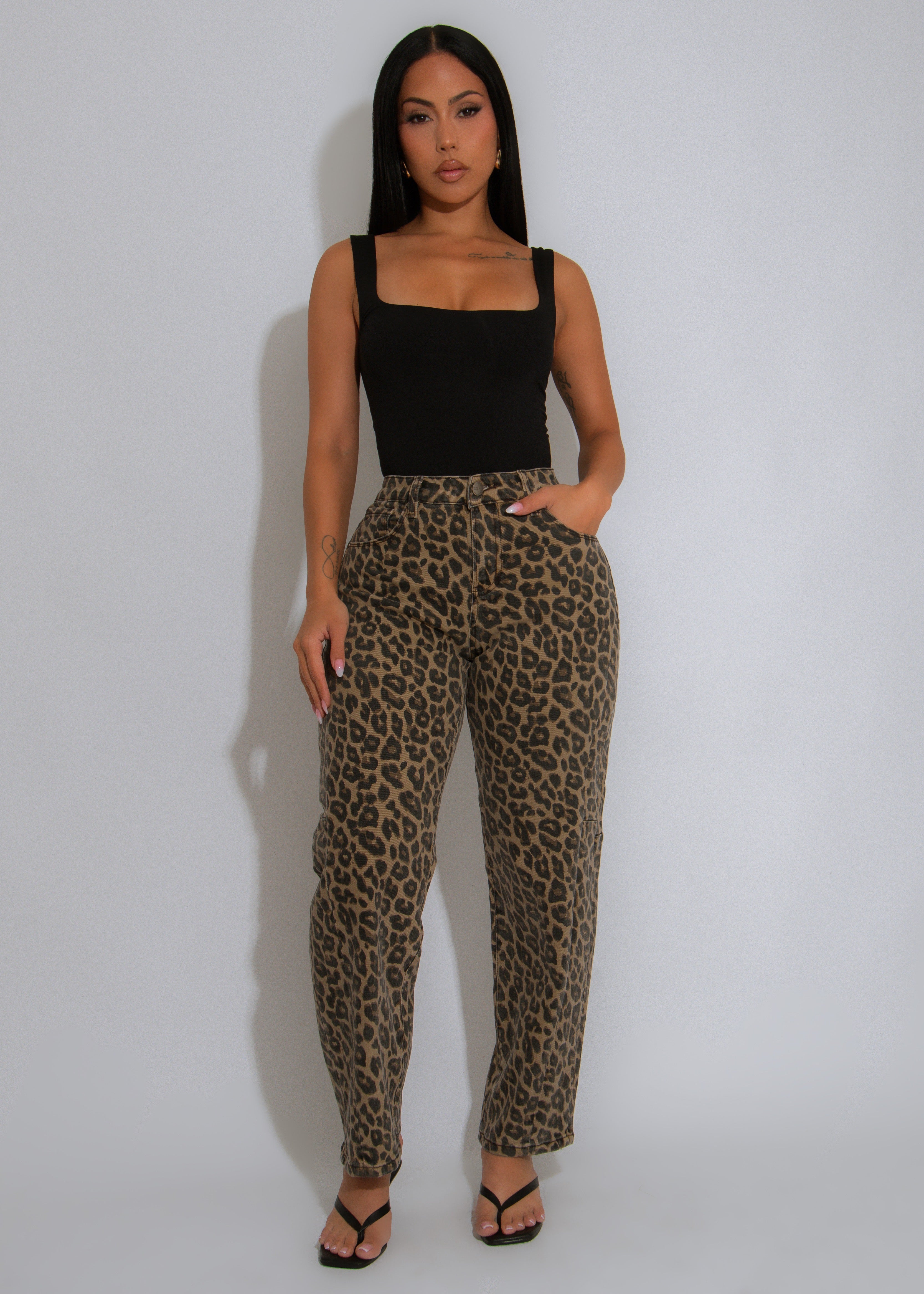 Fierce Streak Leopard Pant Brown