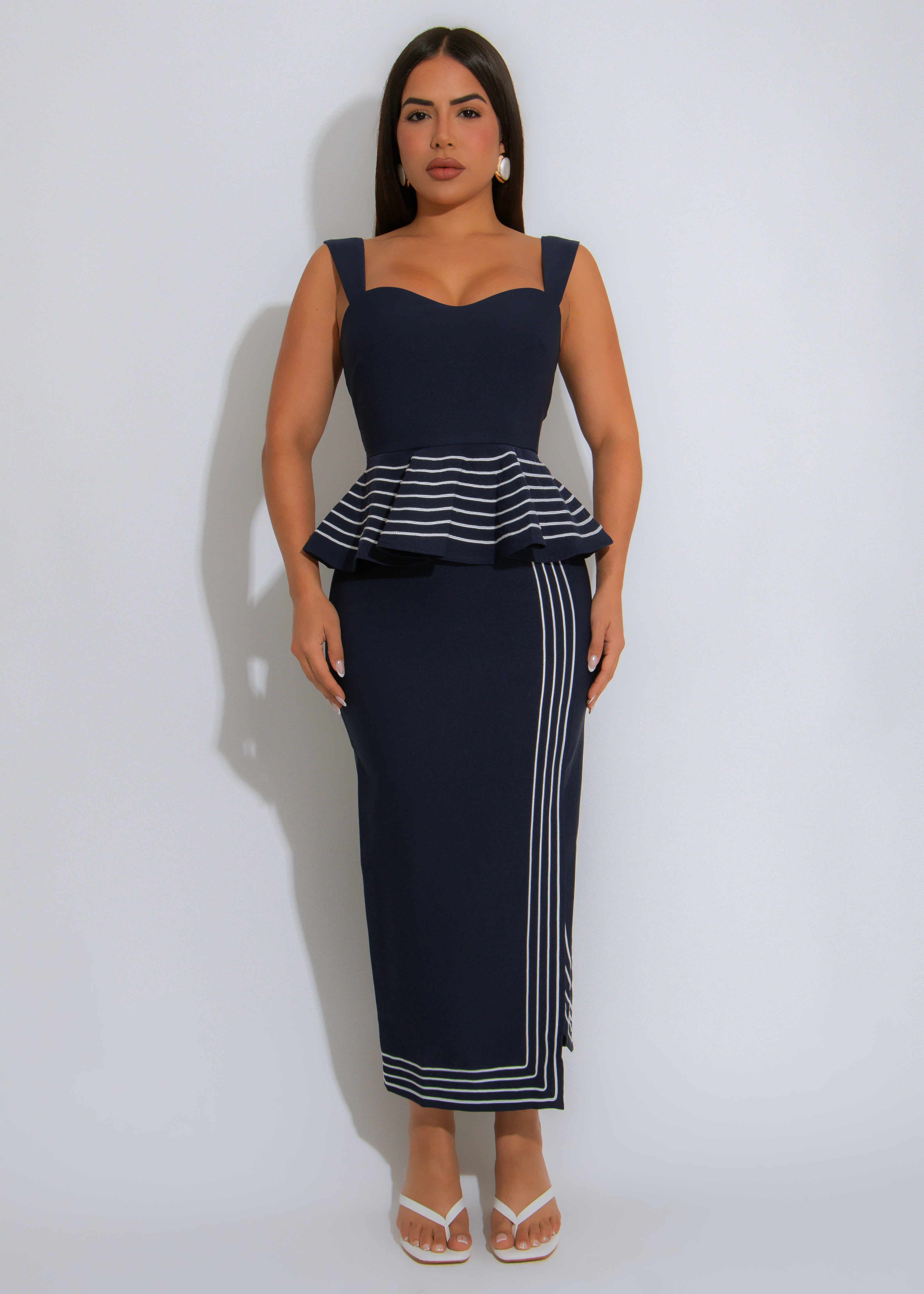 Sailaway Muse Stripes Skirt Set Blue