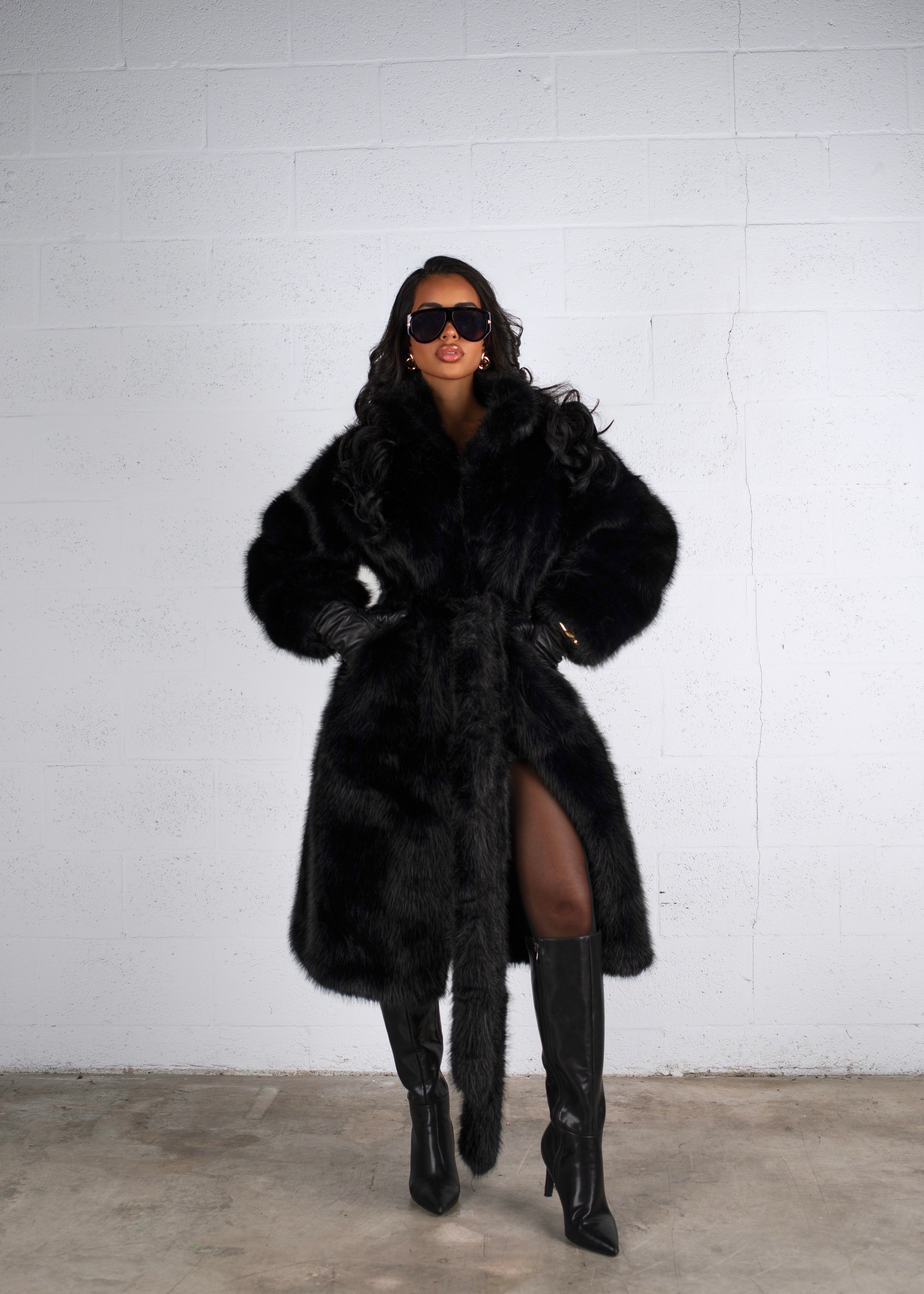 Winter Essential Faux Fur Hat Black