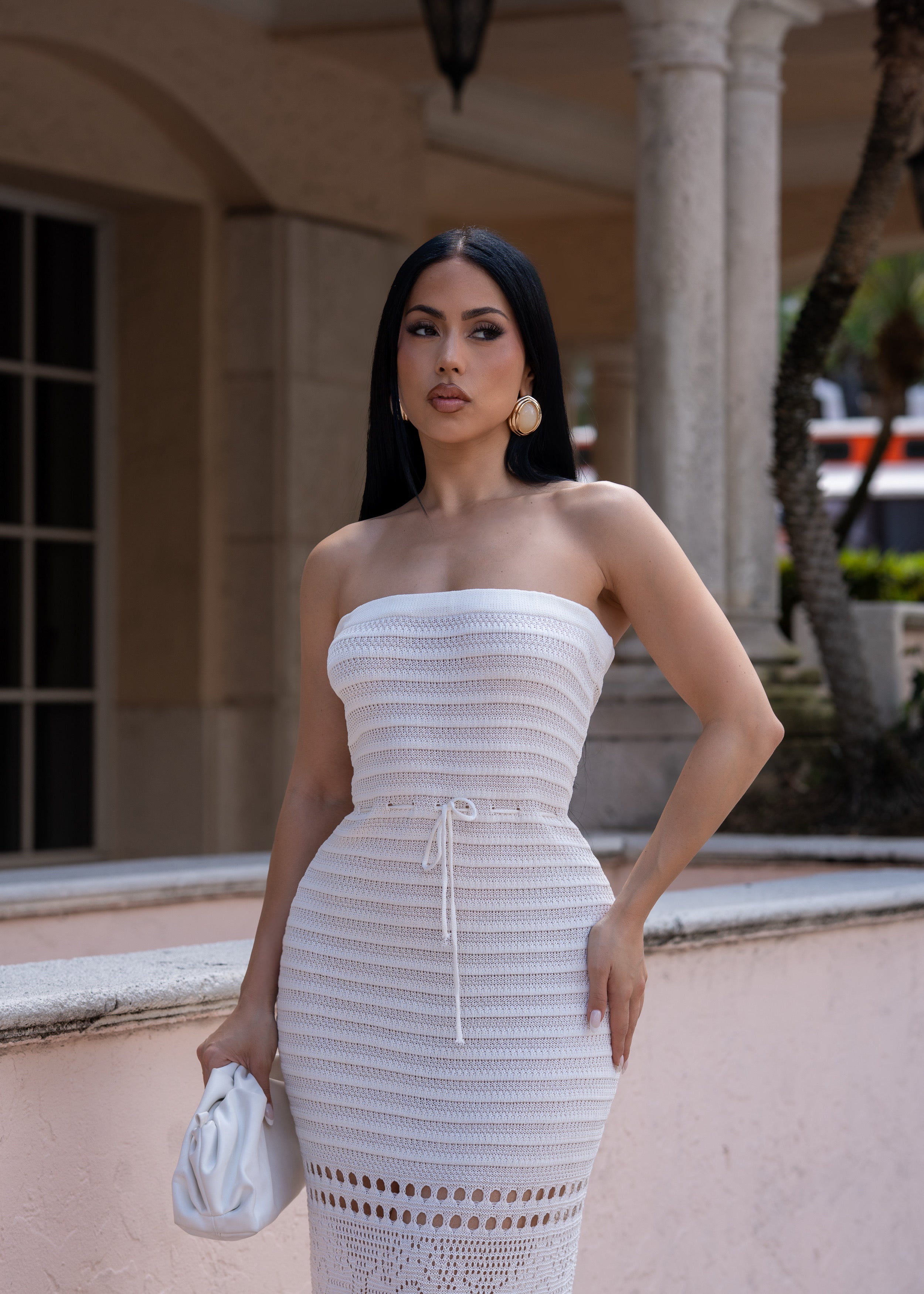 Sunseeker Knit Maxi Dress White