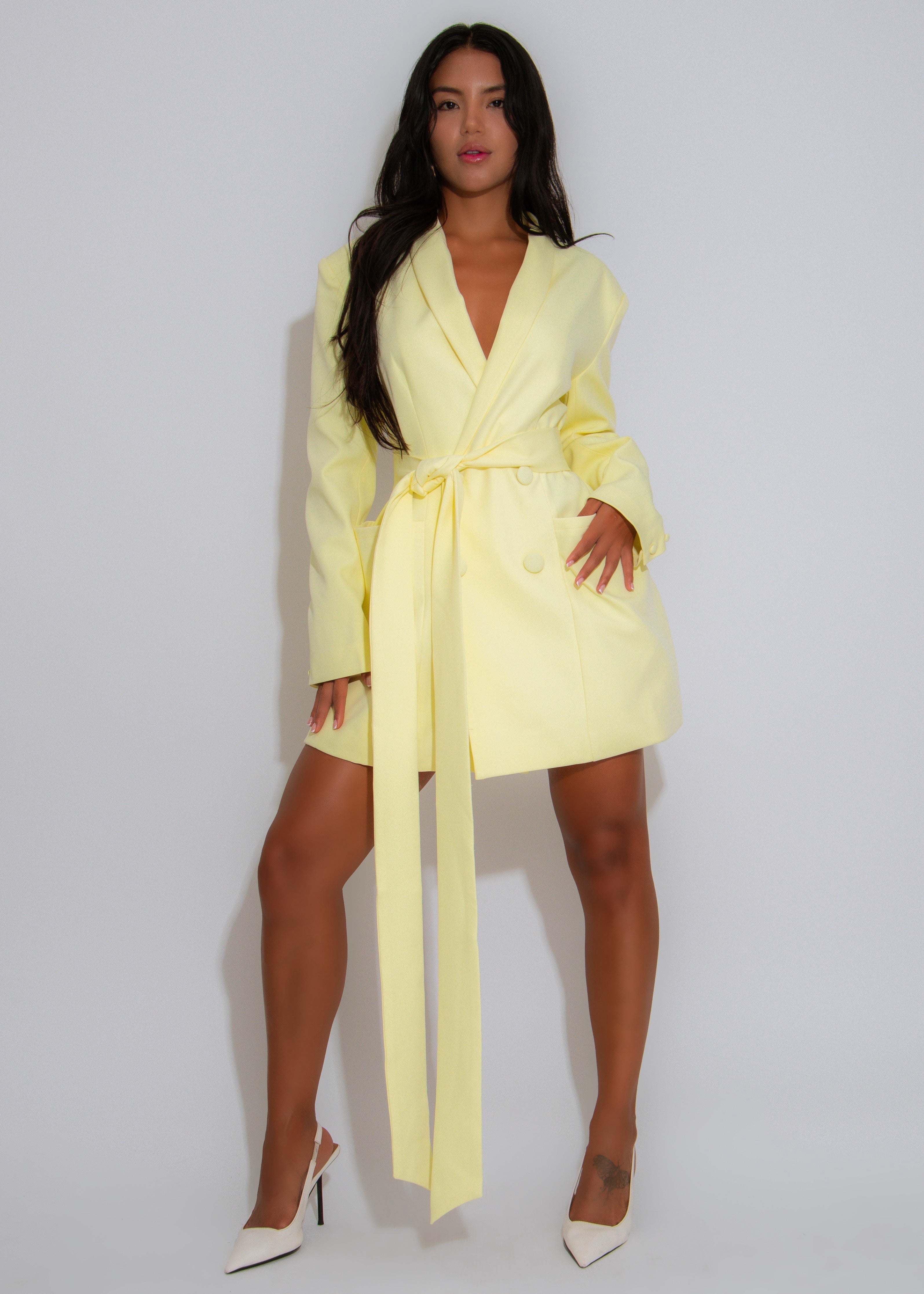 City Things Blazer Mini Dress Yellow