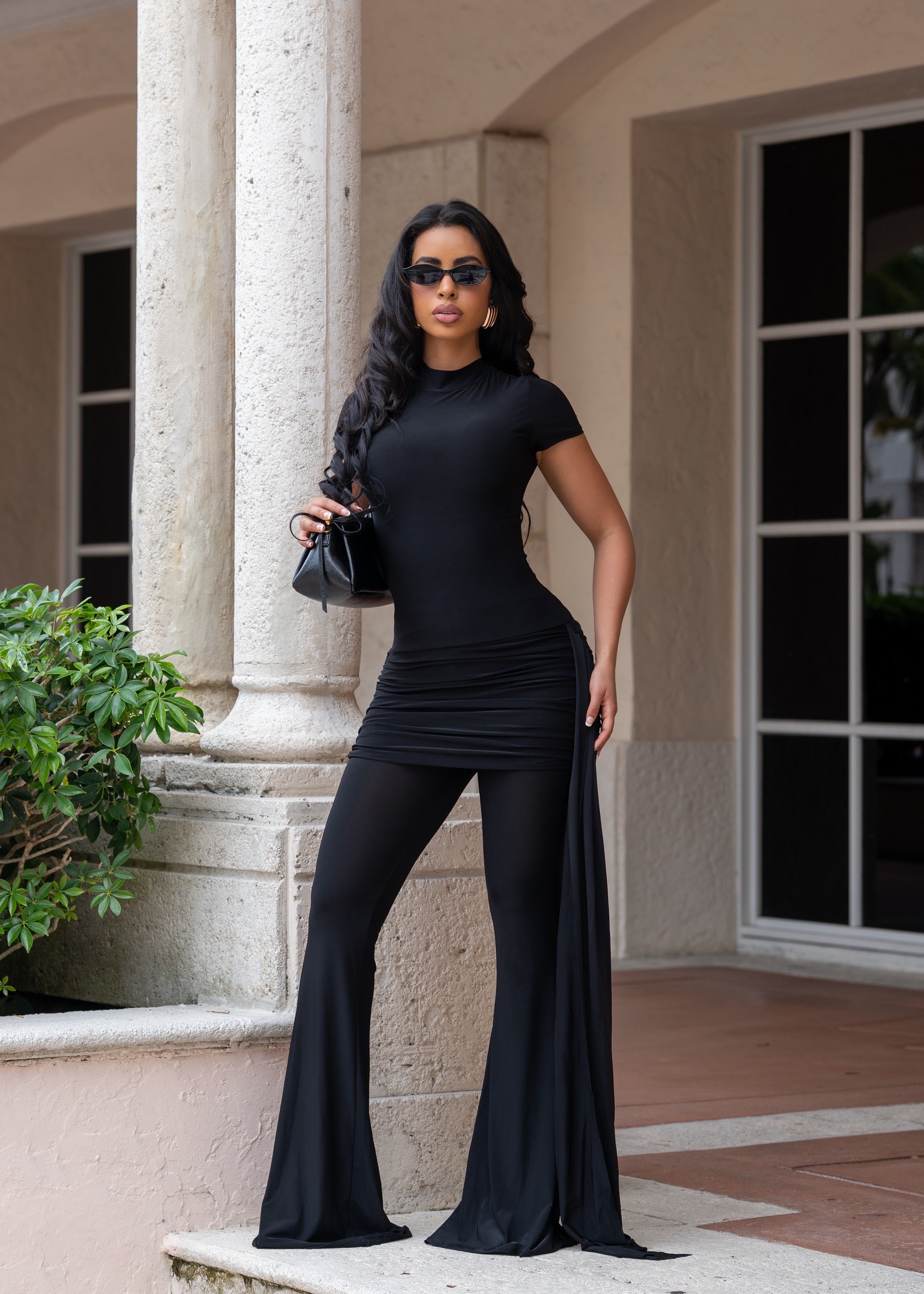 Sculpted Ease Pant Set Ruched Black