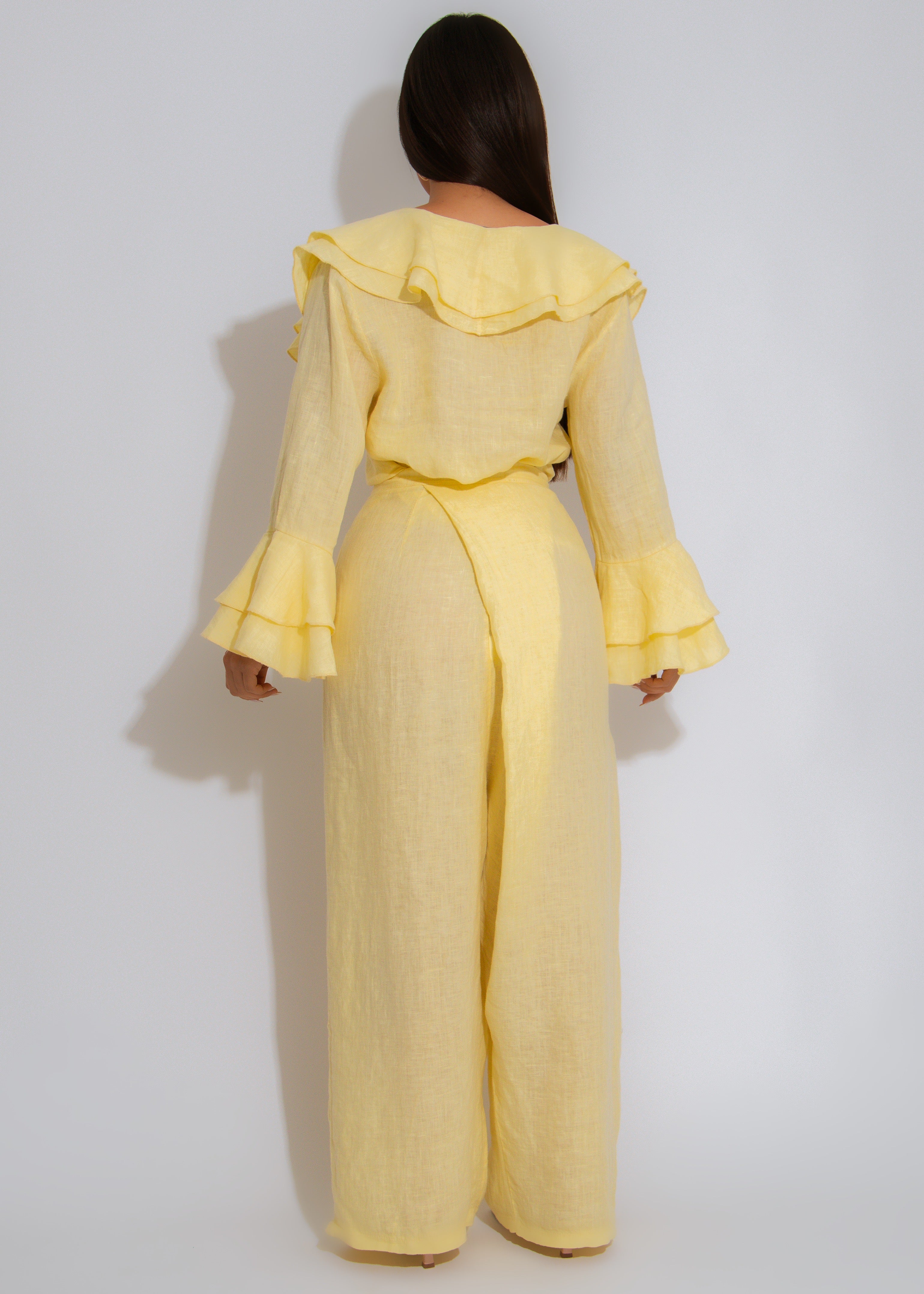 Sunset Muse Linen Long Top Yellow