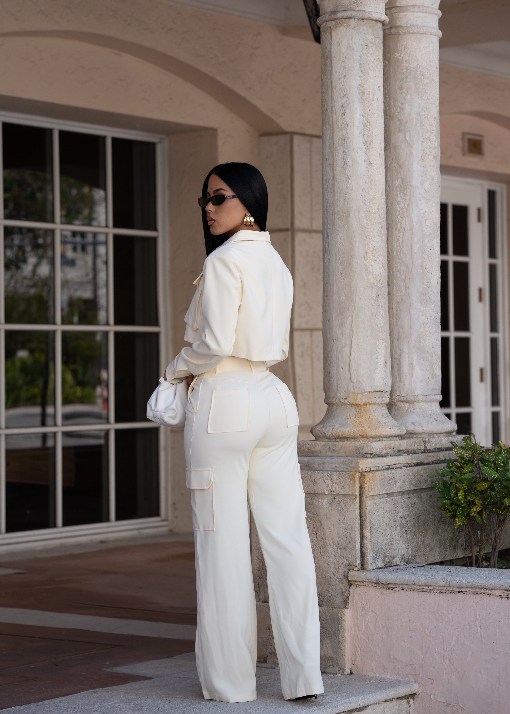 Luxe Utility Cargo Pant Set Yellow