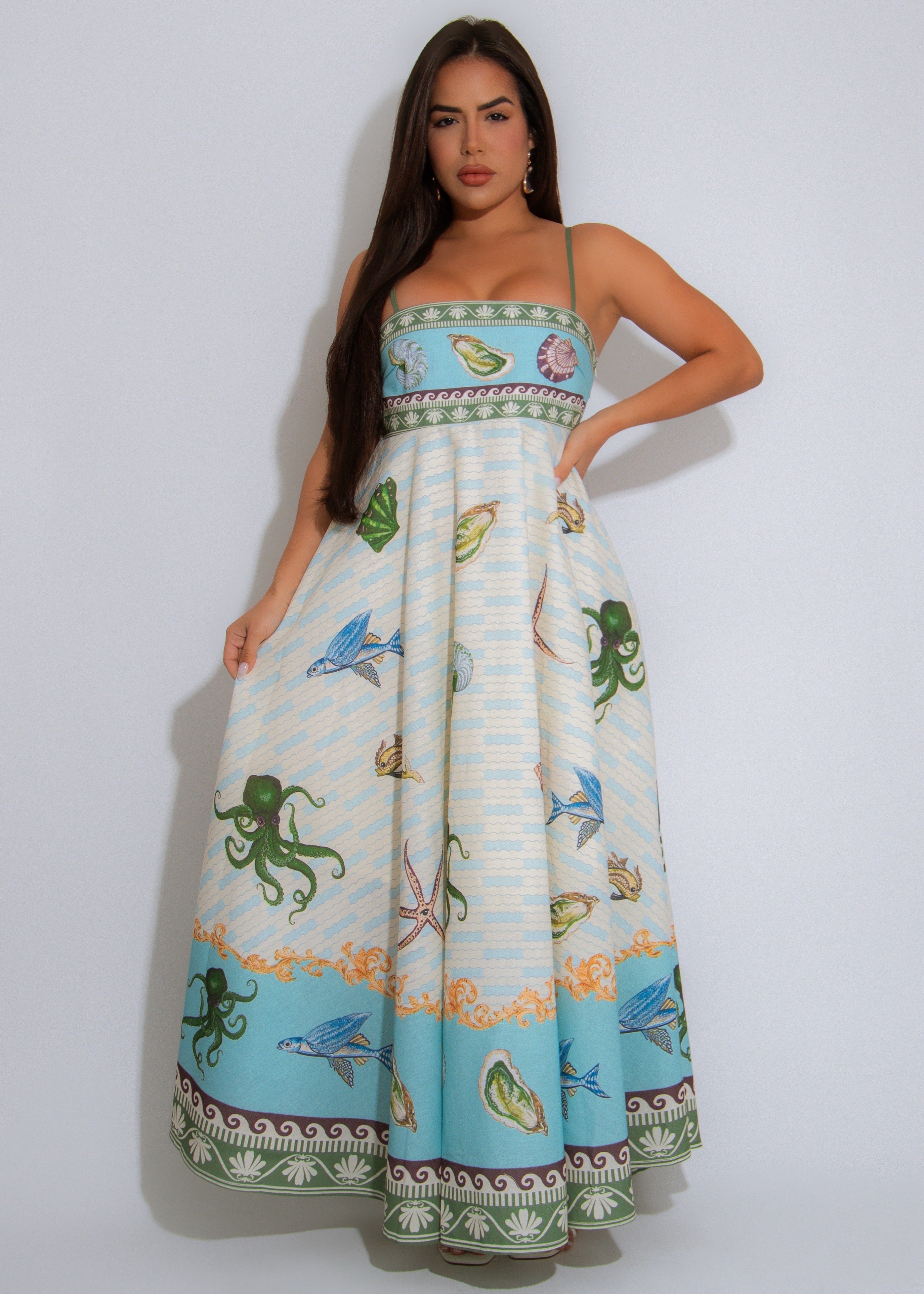 Tide Whisper Maxi Dress Blue
