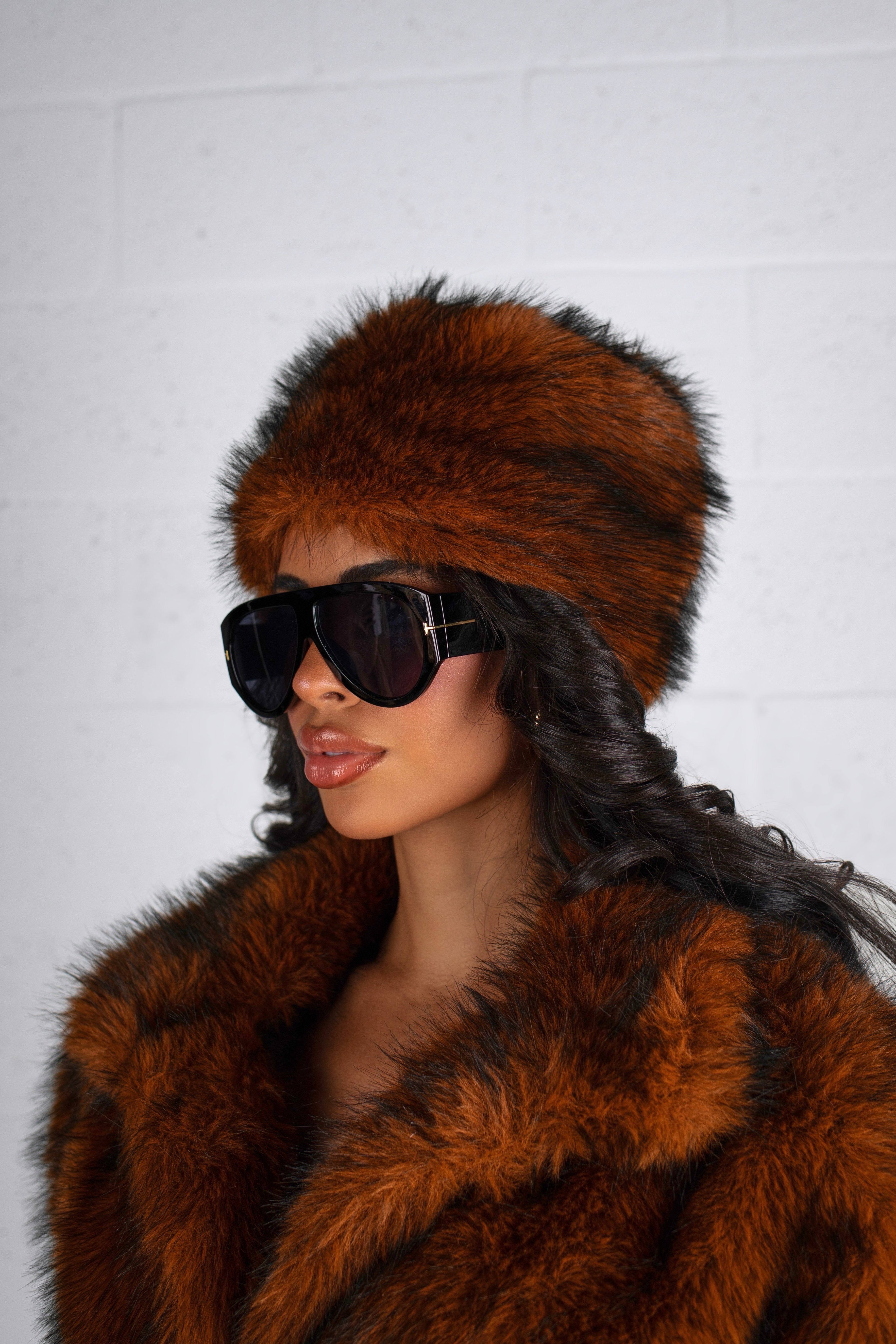 Luxe Instinct Faux Fur Coat Brown