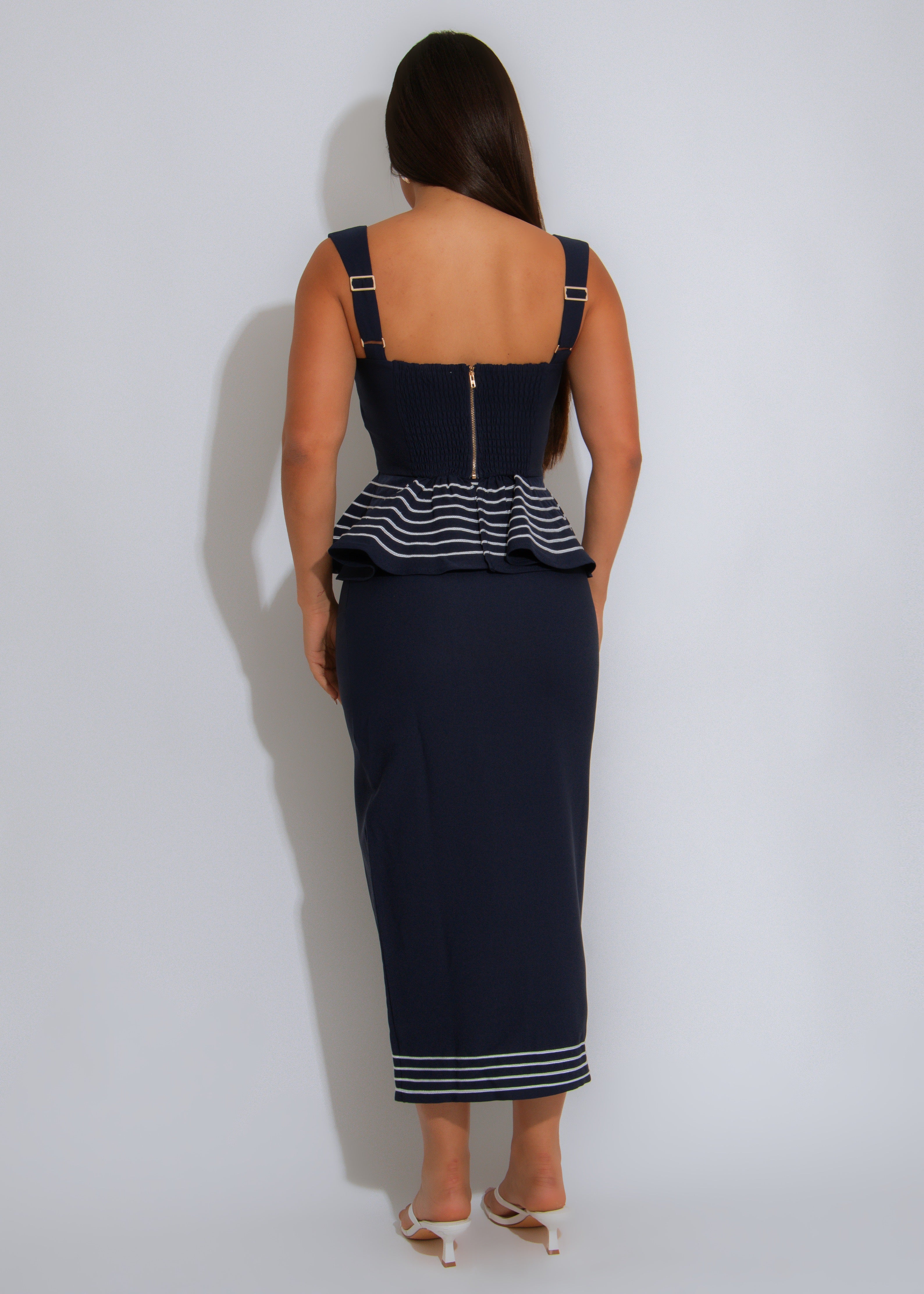 Sailaway Muse Stripes Skirt Set Blue