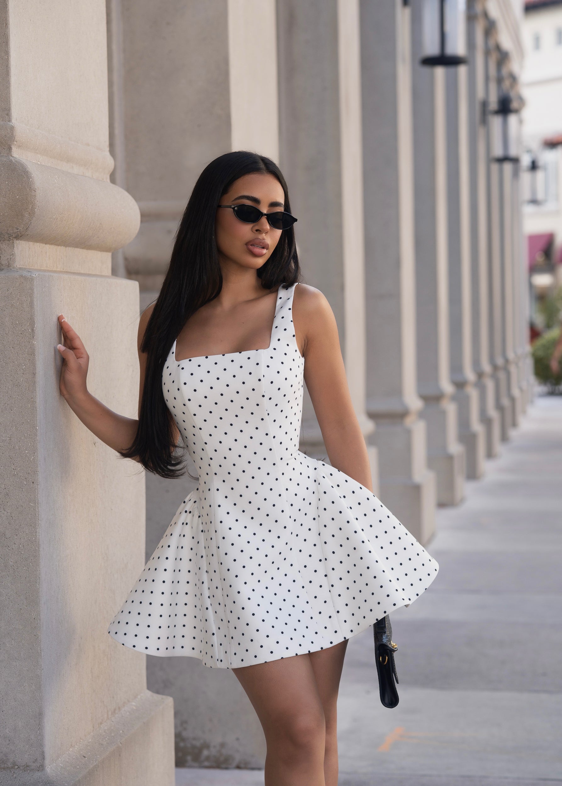 Petite Maison Polka Dot Mini Dress White