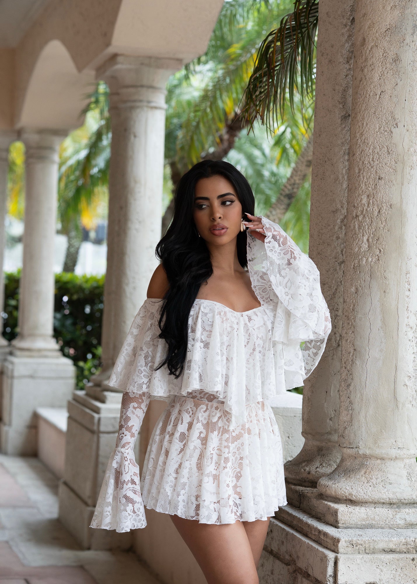 Angelic Desire Lace Mini Dress White