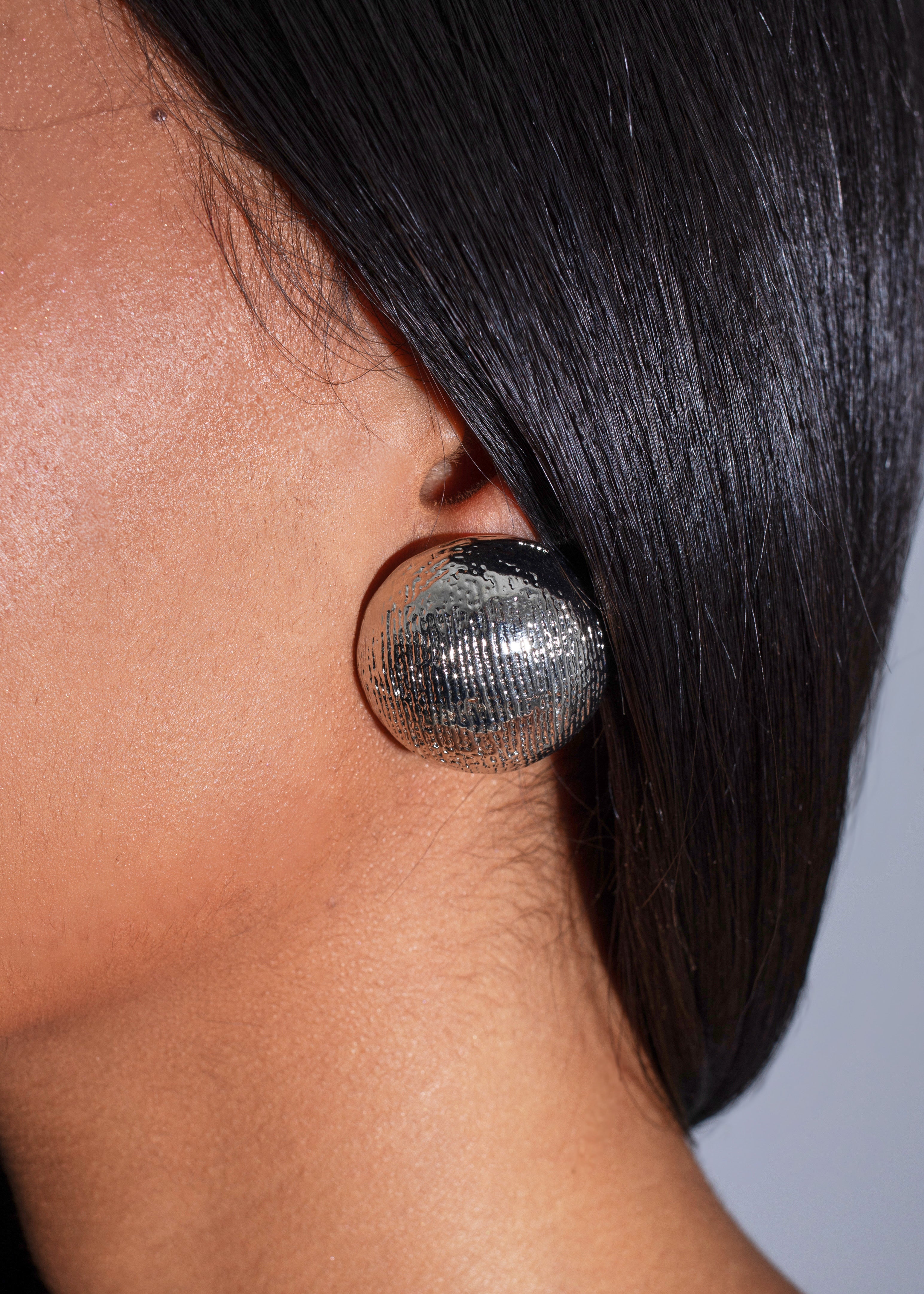 Radiance Dome Earrings Silver