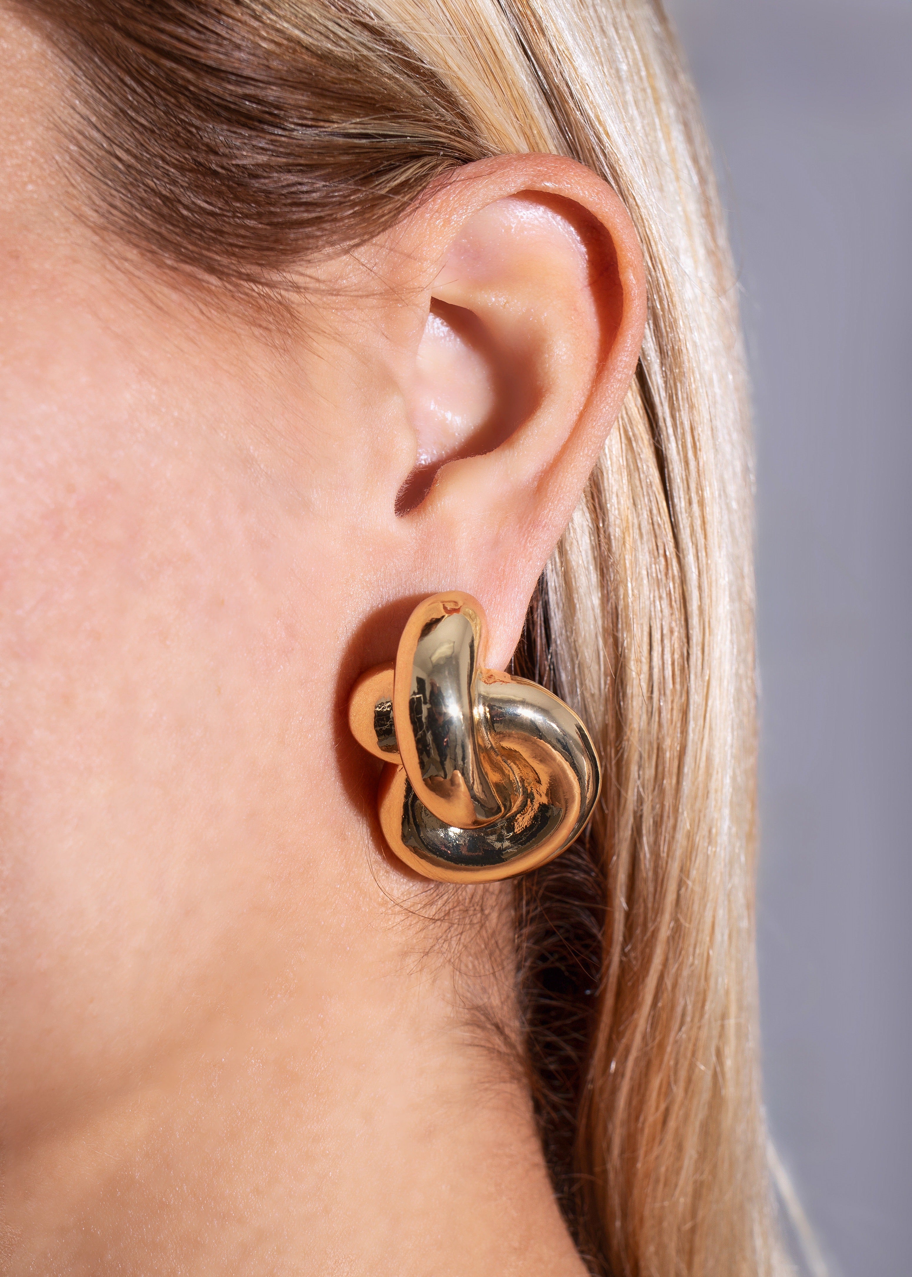 Entwine Statement Earrings Gold