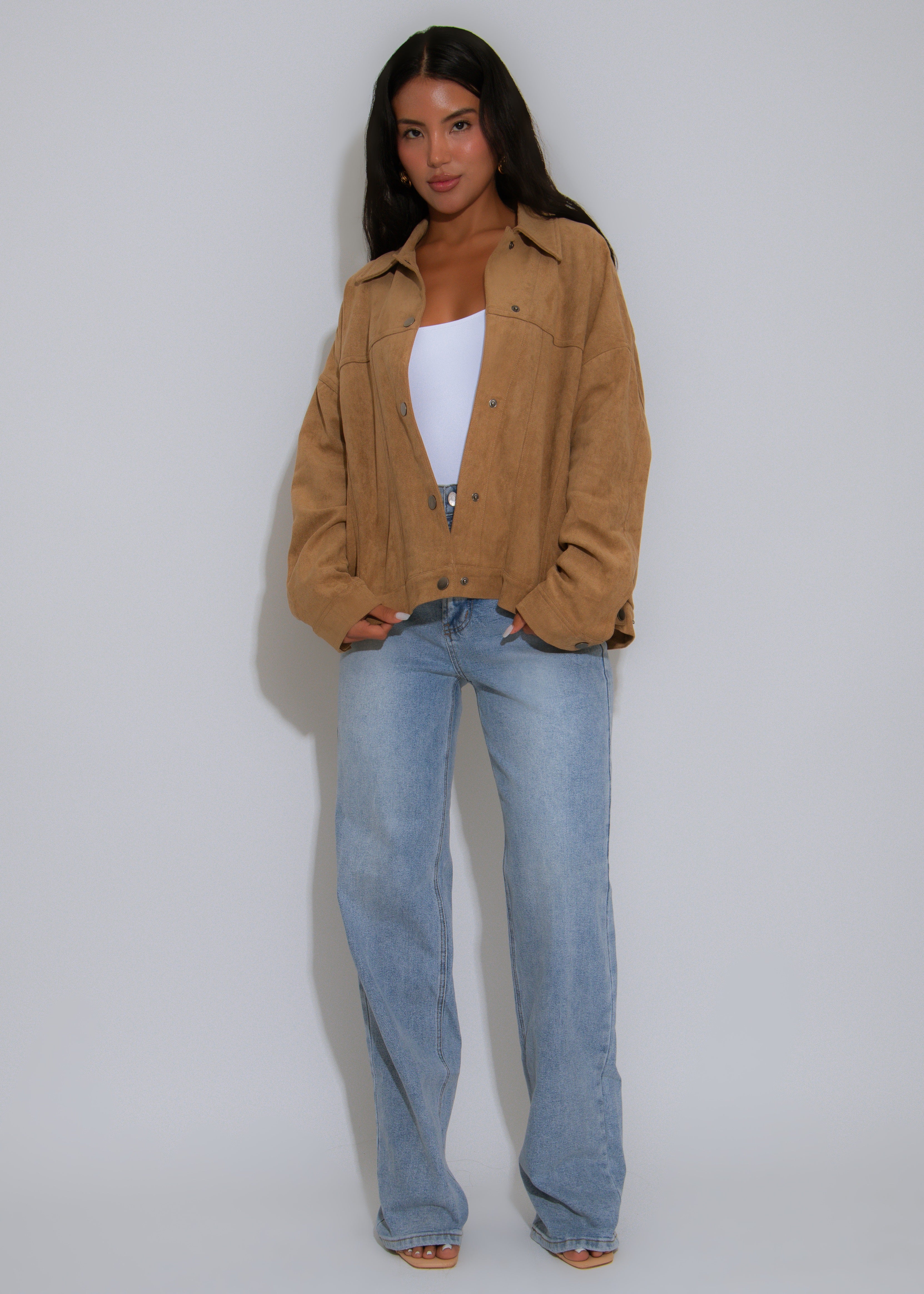 Rebel Luxe Suede Jacket Nude