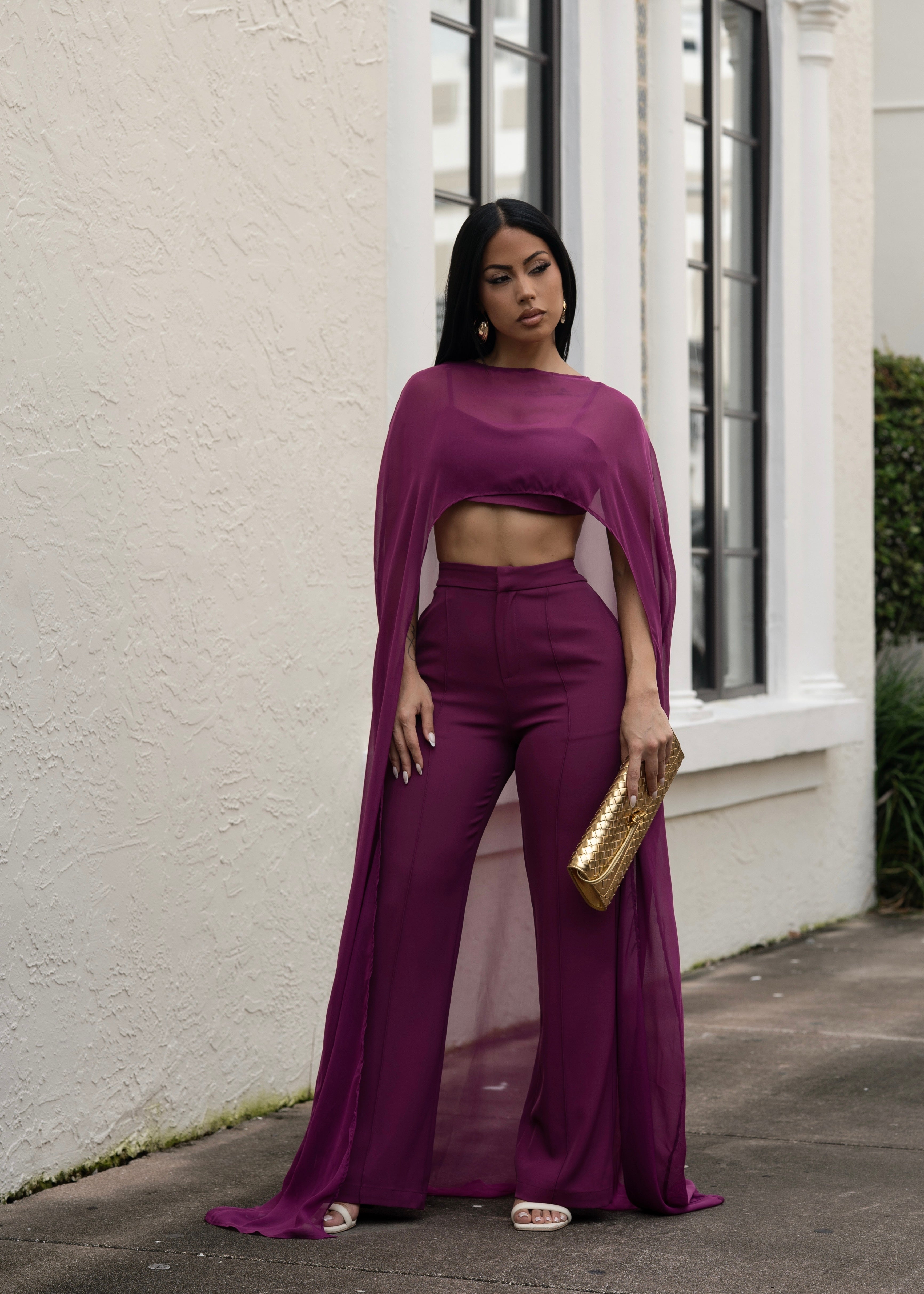 Royal Streak Pant Set Purple