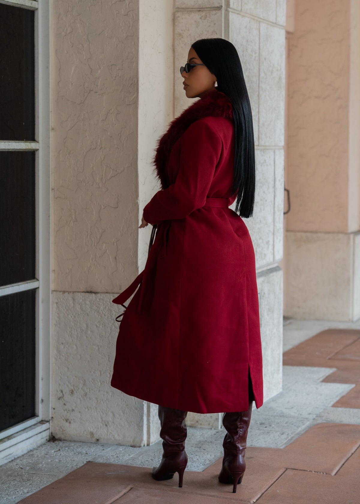 Luxury Addiction Faux Fur Coat Red