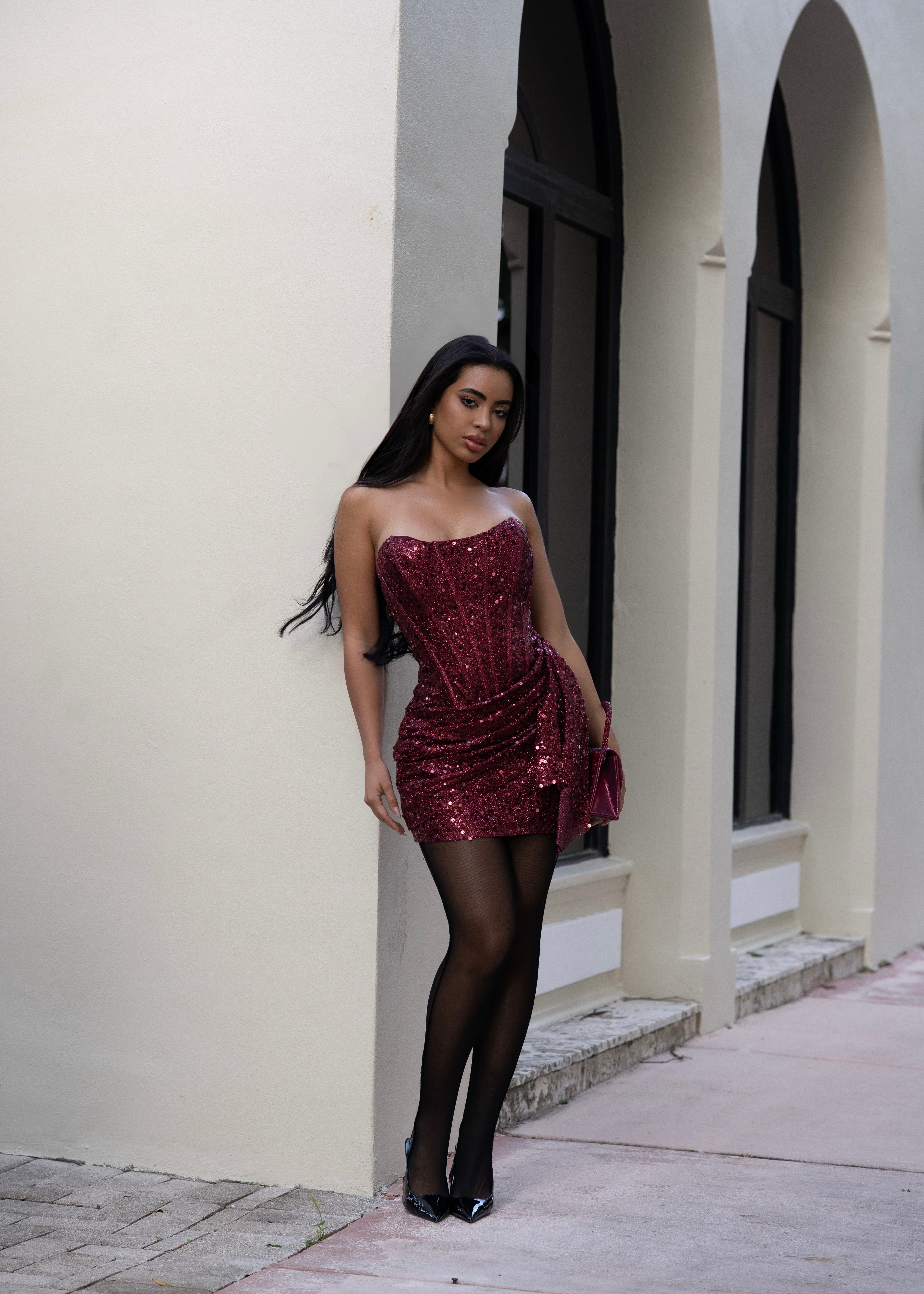 Starlight Seduction Sequin Mini Dress Red