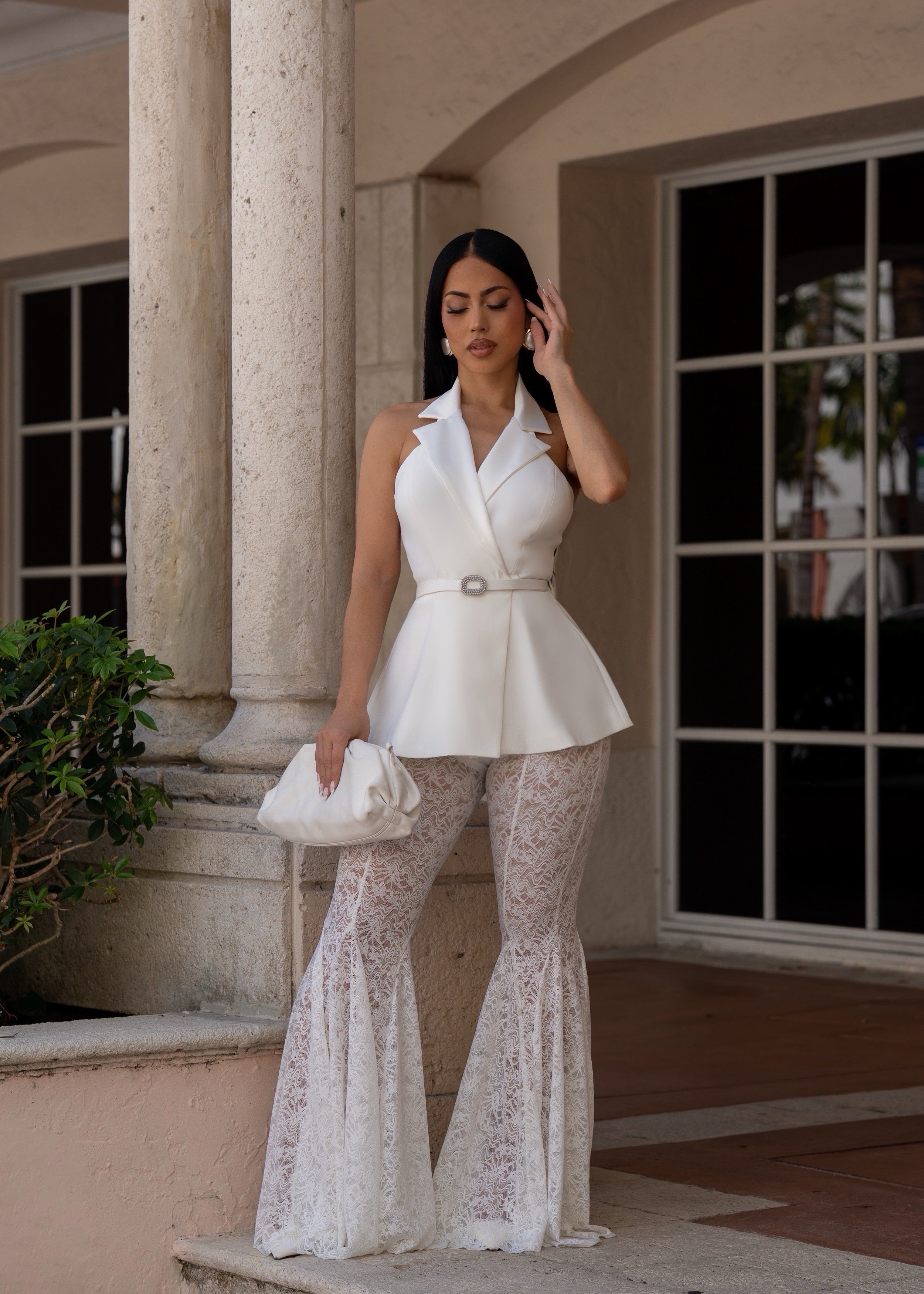 Silhouette Royale Lace Pant Set White *PRE ORDER*