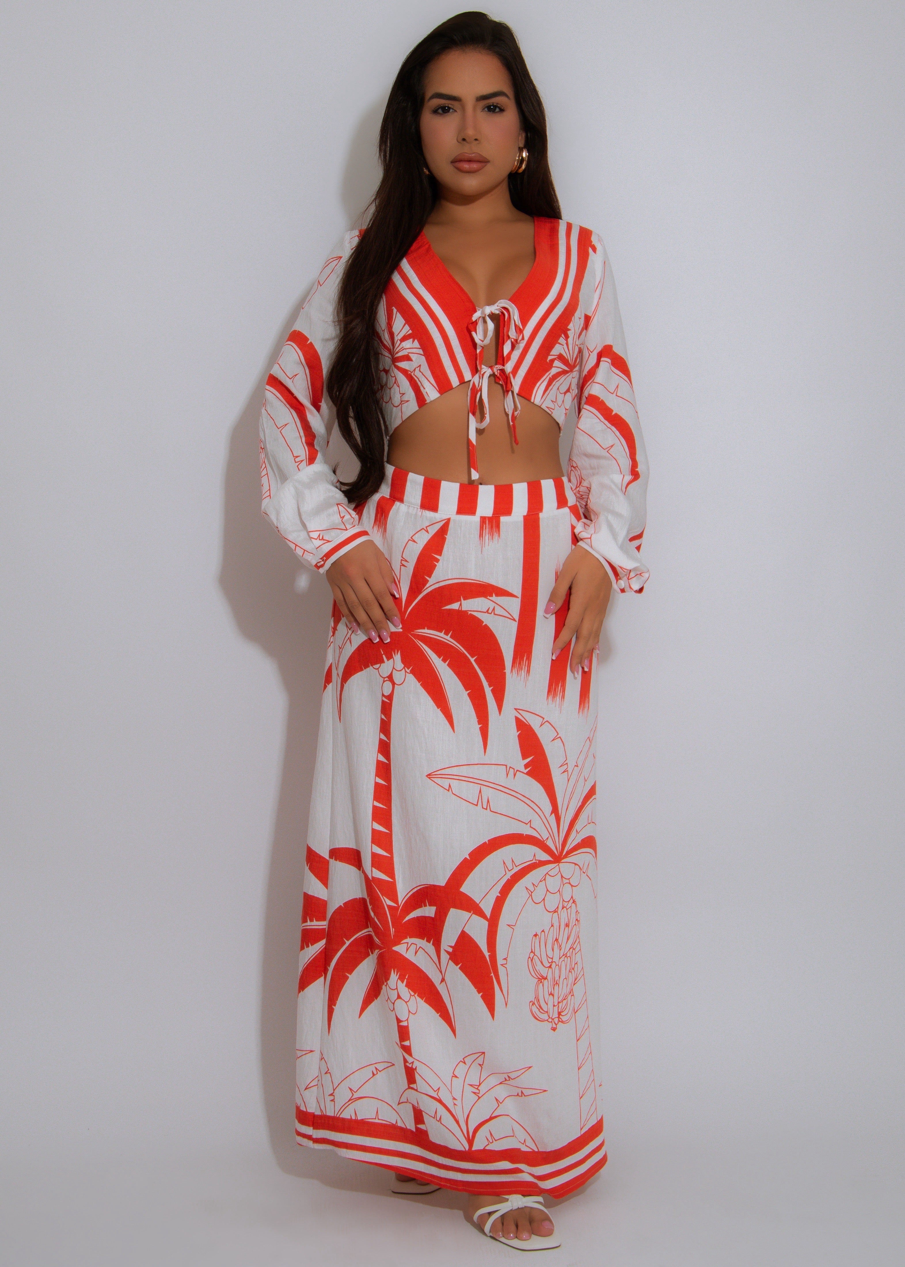 Coastal Ritual Skirt Set Orange