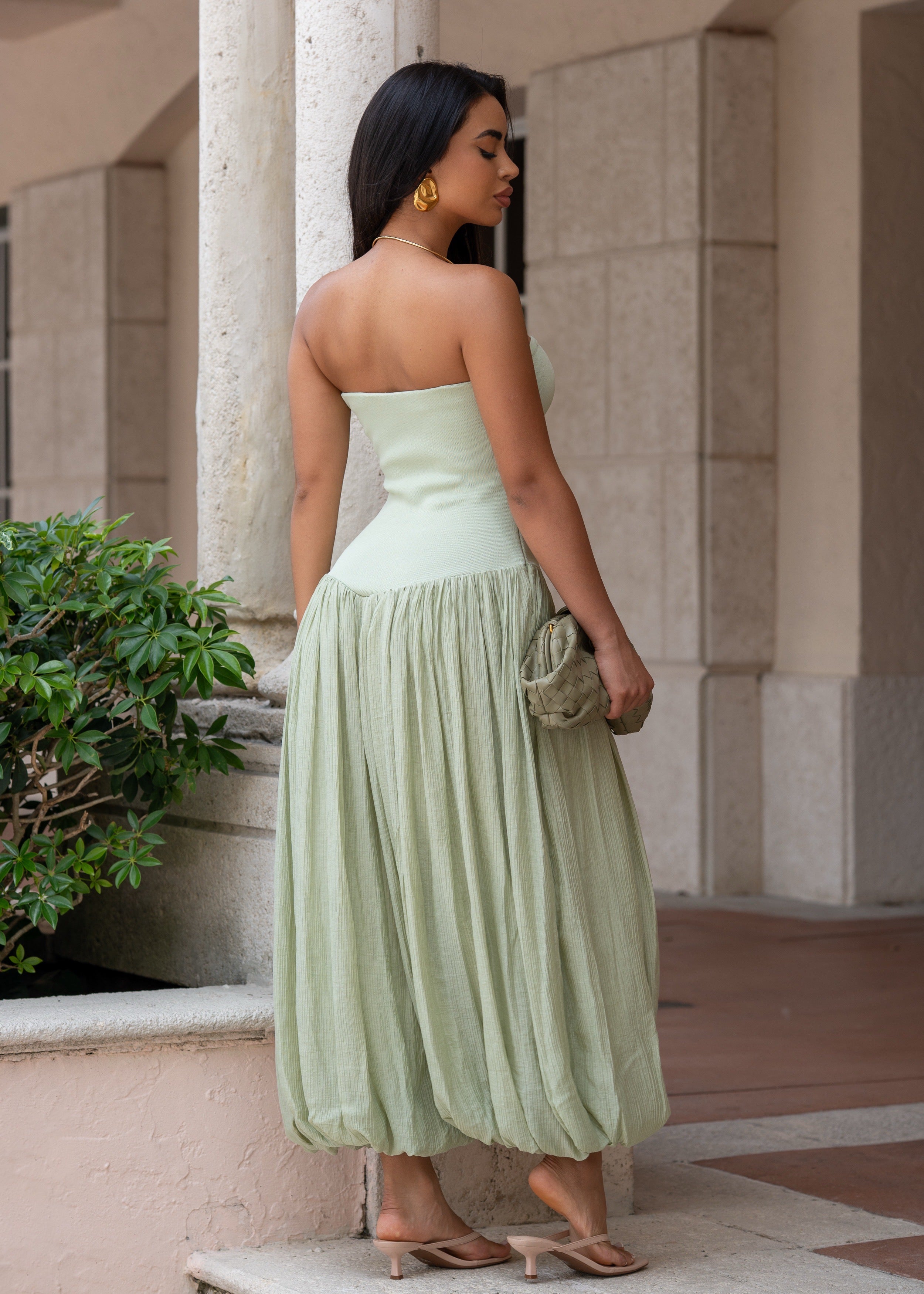 Soft Reverie Ruched Jumpsuit Green