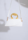  A close-up image of My Decision Handbag White, showcasing its sleek and modern design, durable construction, and luxurious white color
