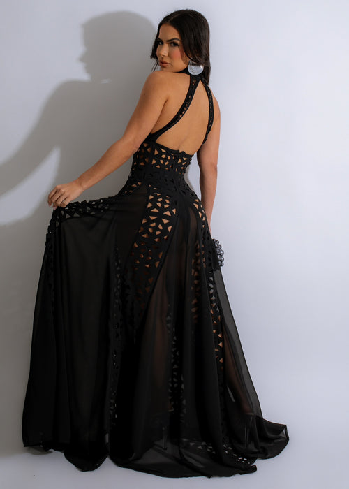 Beautiful and versatile black maxi dress perfect for any occasion