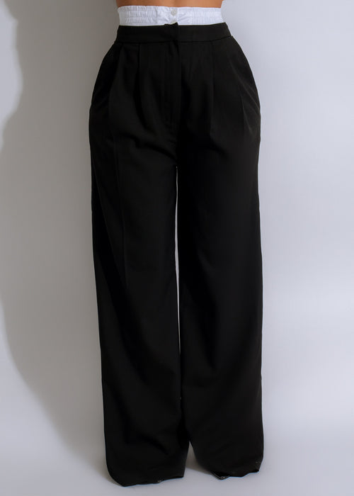 Booking Flights Pants Black, side view, ankle-length, stretchy fabric