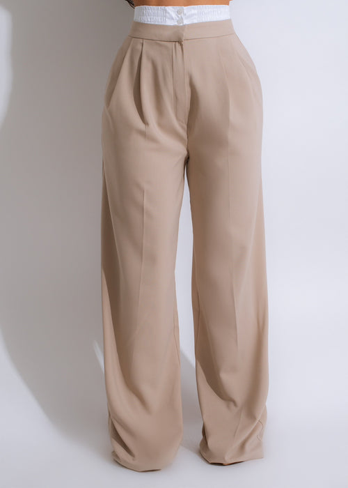  High-quality, versatile pants in a flattering nude color for booking flights