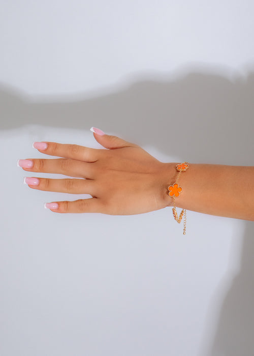  Close-up of the Be My Forever Bracelet Orange, highlighting its intricate detailing and high-quality craftsmanship