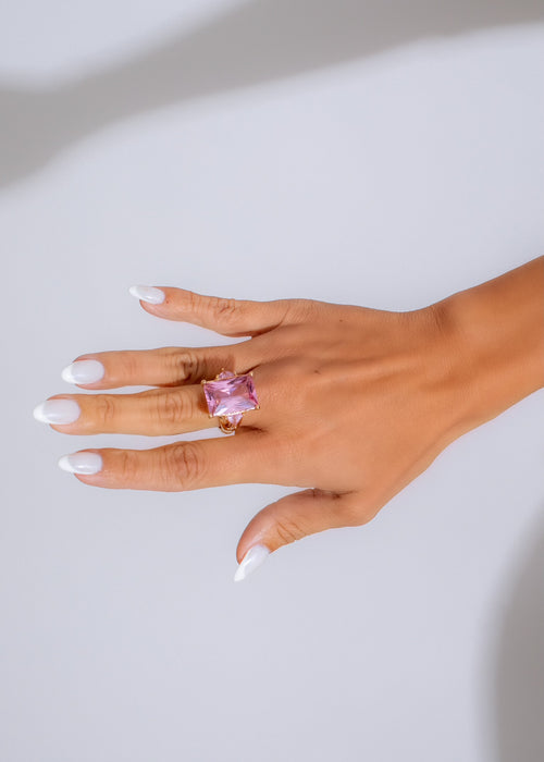 Gemstone Glamour Ring Pink